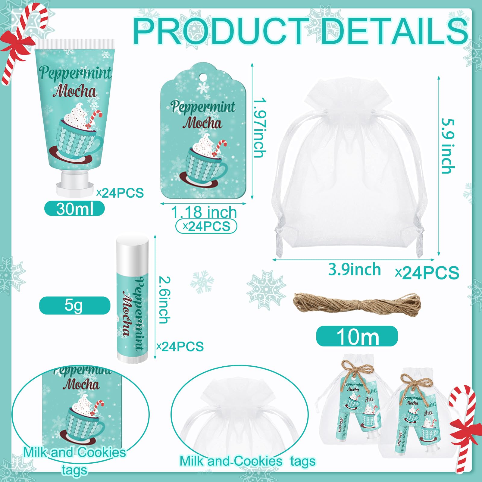 Dansib 24 Sets Hand Cream and Lip Balm Gift Bridal Baby Shower Party Supply Travel Size Hand Lotion and Lip Balm Bulk with Organ