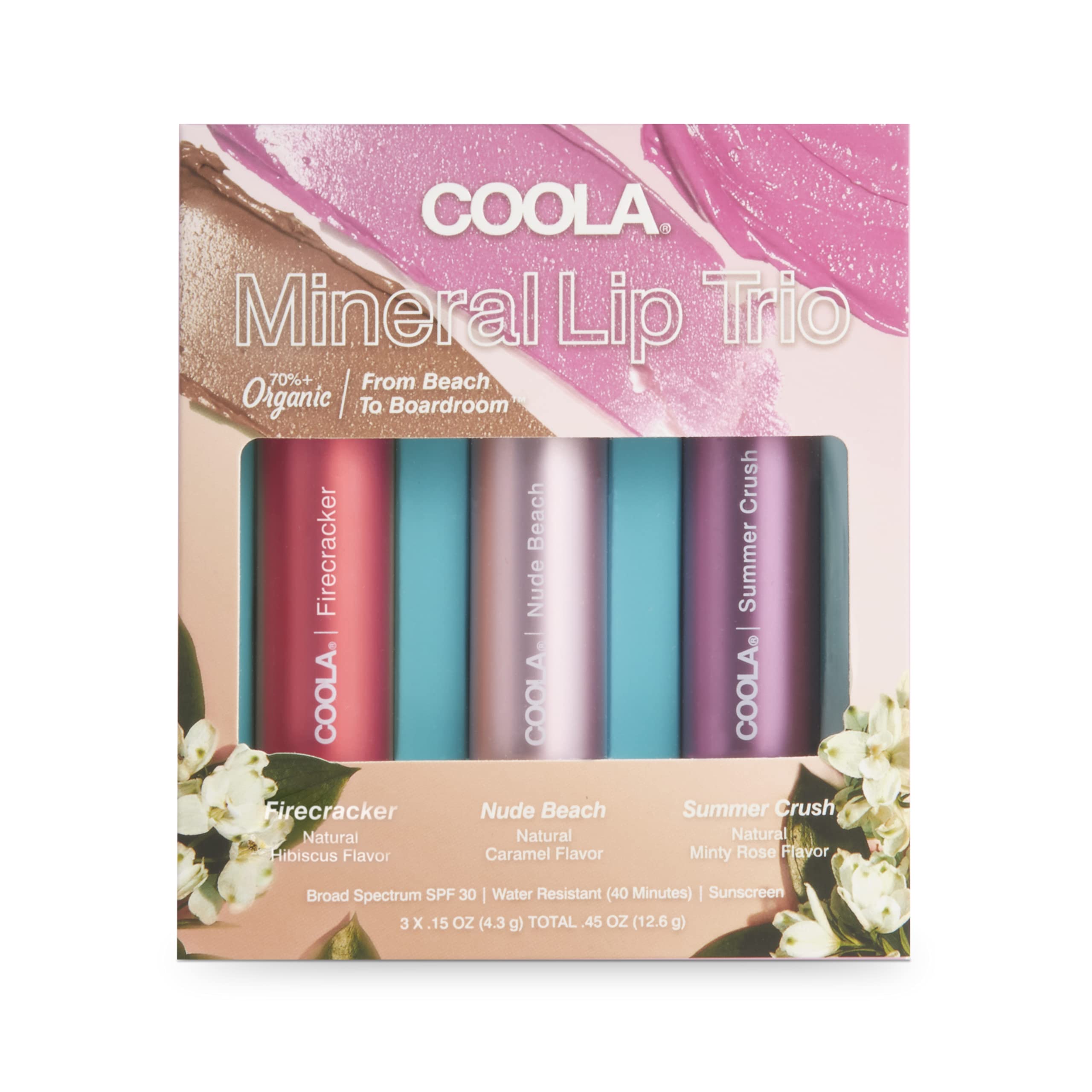 Coola Organic Tinted Lip Balm & Mineral Sunscreen With Spf 30, Dermatologist Tested Lip Care For Daily Protection, Vegan, Variet