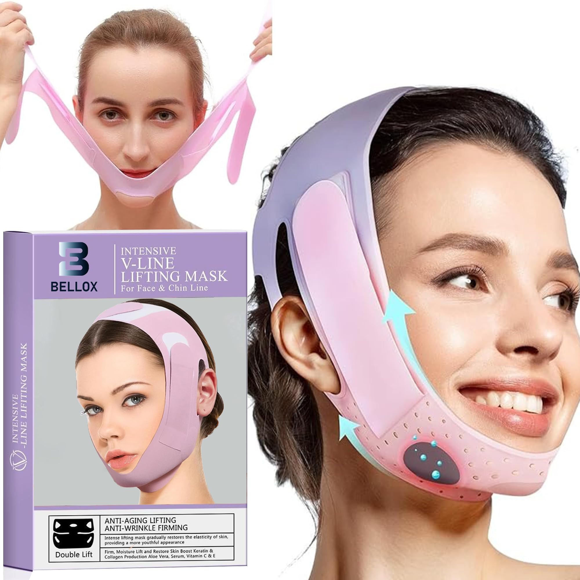 Vivue Silicone V Face Mask Face Lift Up Belt Facial Slimming Bandage Mask Cheek,Chin,Belt Face Slim Lift Band Mask Double Chin R