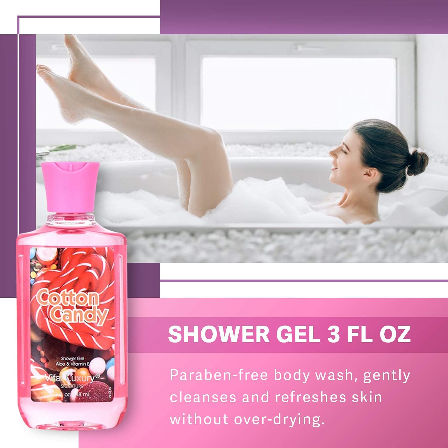 Vital Luxury Bath & Body Care Travel Set, Home Spa Gift Set Includes Body Lotion, Shower Gel, And Fragrance Mist, Personal Body