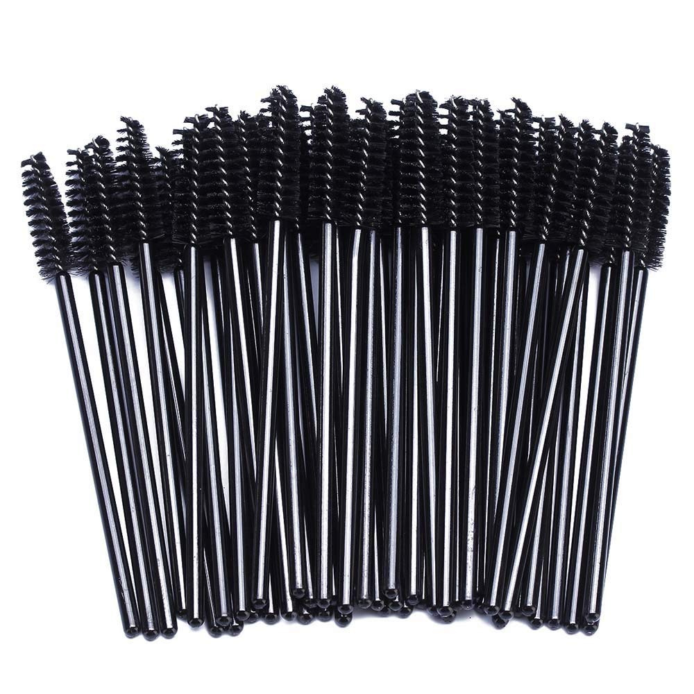 Disposable Mascara Wands Eyelash Brushes, Black, Pack Of 50
