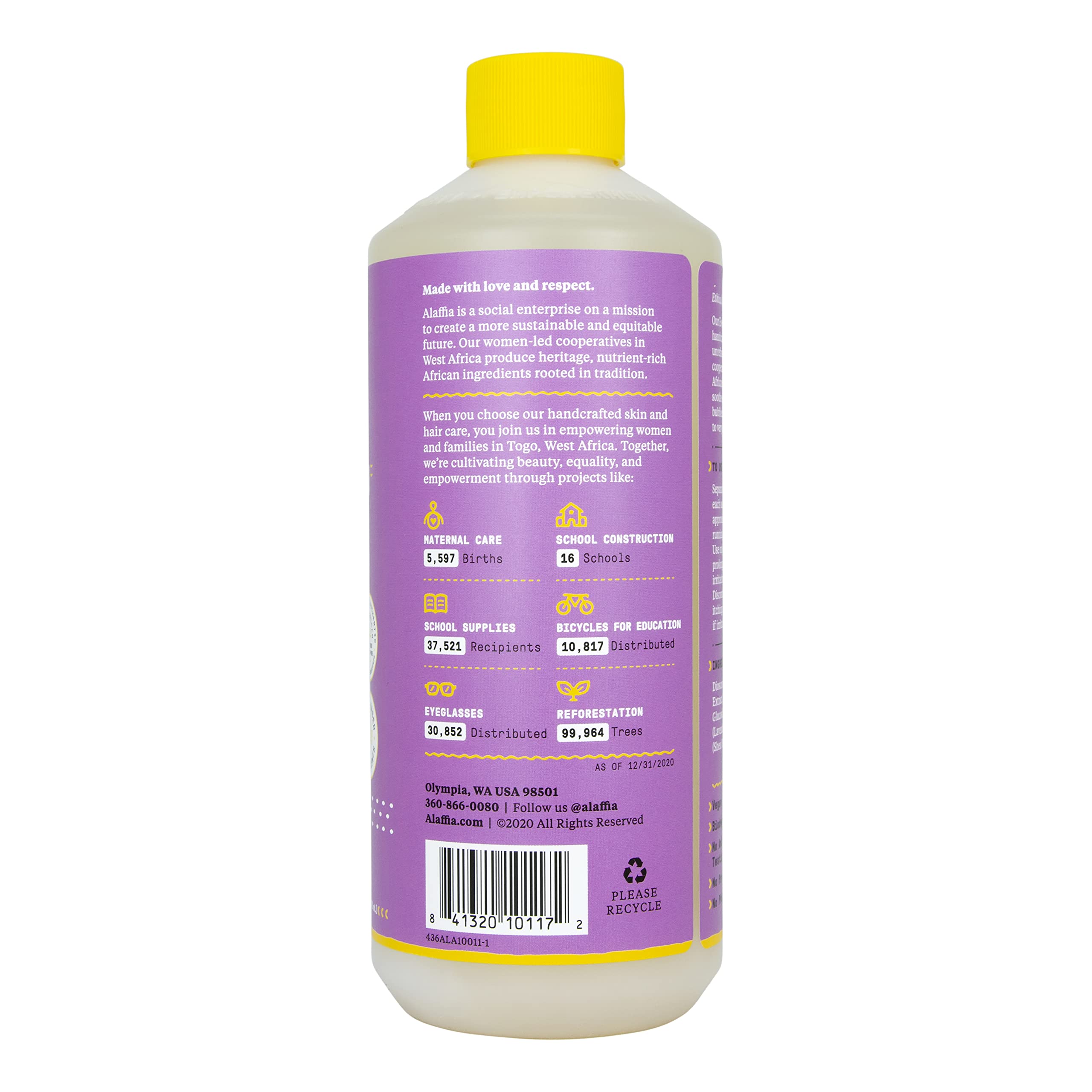 Alaffia Everyday Shea Bubble Bath, Soothing Support for Deep Relaxation and Soft Moisturized Skin, Made with Fair Trade Shea But