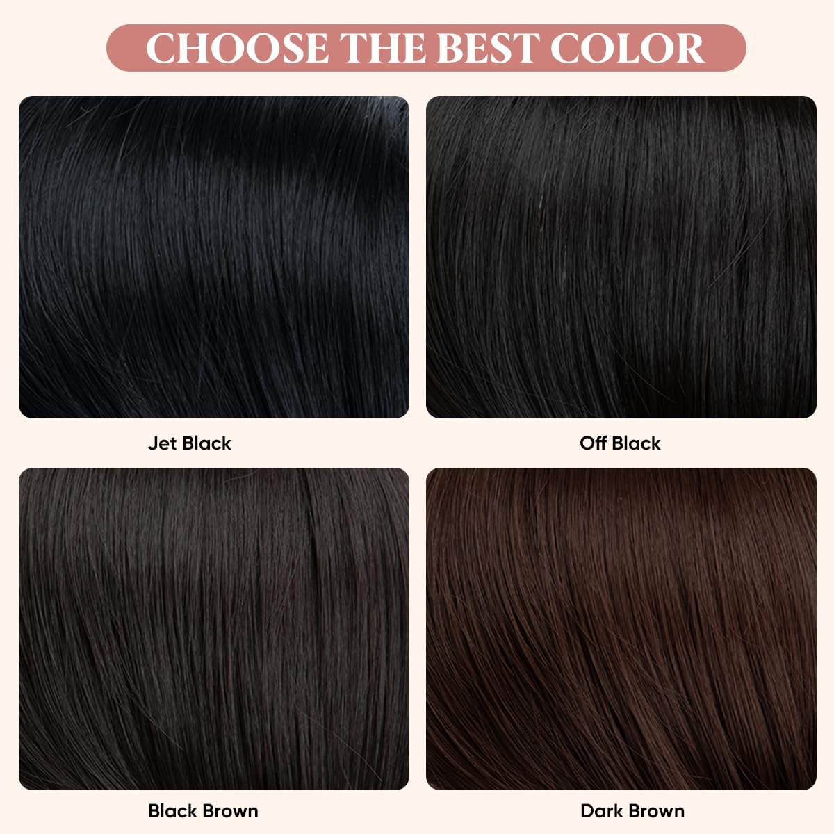 SARLA Black Brown Side Bangs Clip in Synthetic Hair Pieces Straight Bangs Extension for Women
