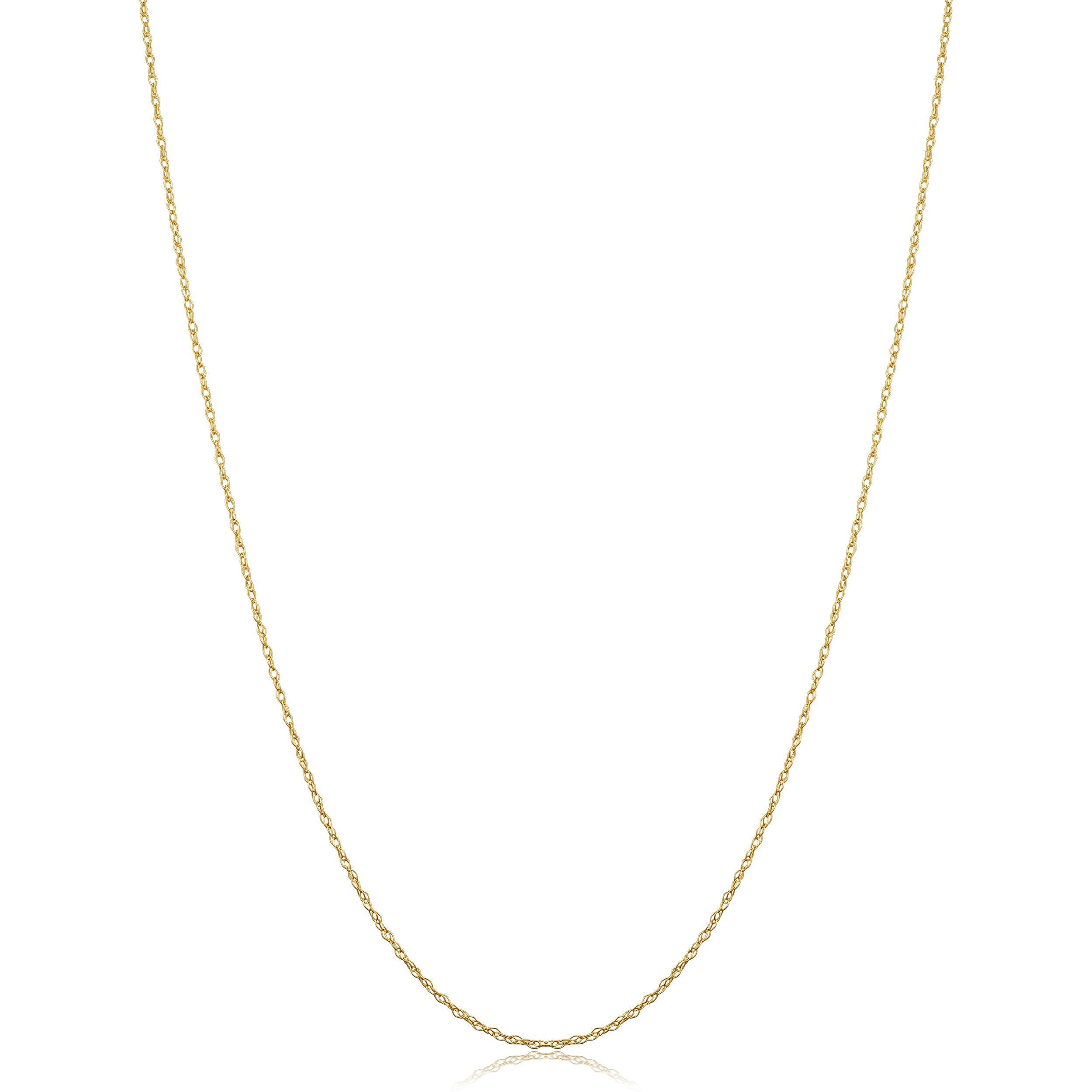 Kooljewelry 10k Yellow Gold Rope Chain Pendant Necklace (0.7 mm, 14 inch)