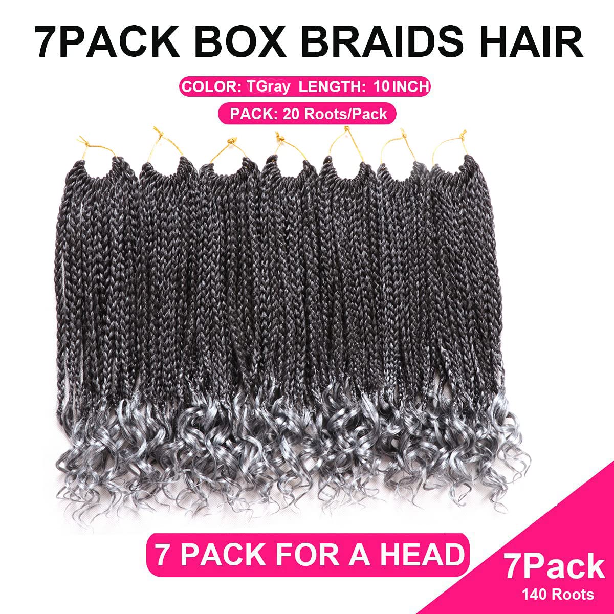 7 Packs 10 Inch Crochet Box Braids Hair With Curly Ends Prelooped Bohemian Goddess Box Braids Crochet Braids Hair For Black Wome