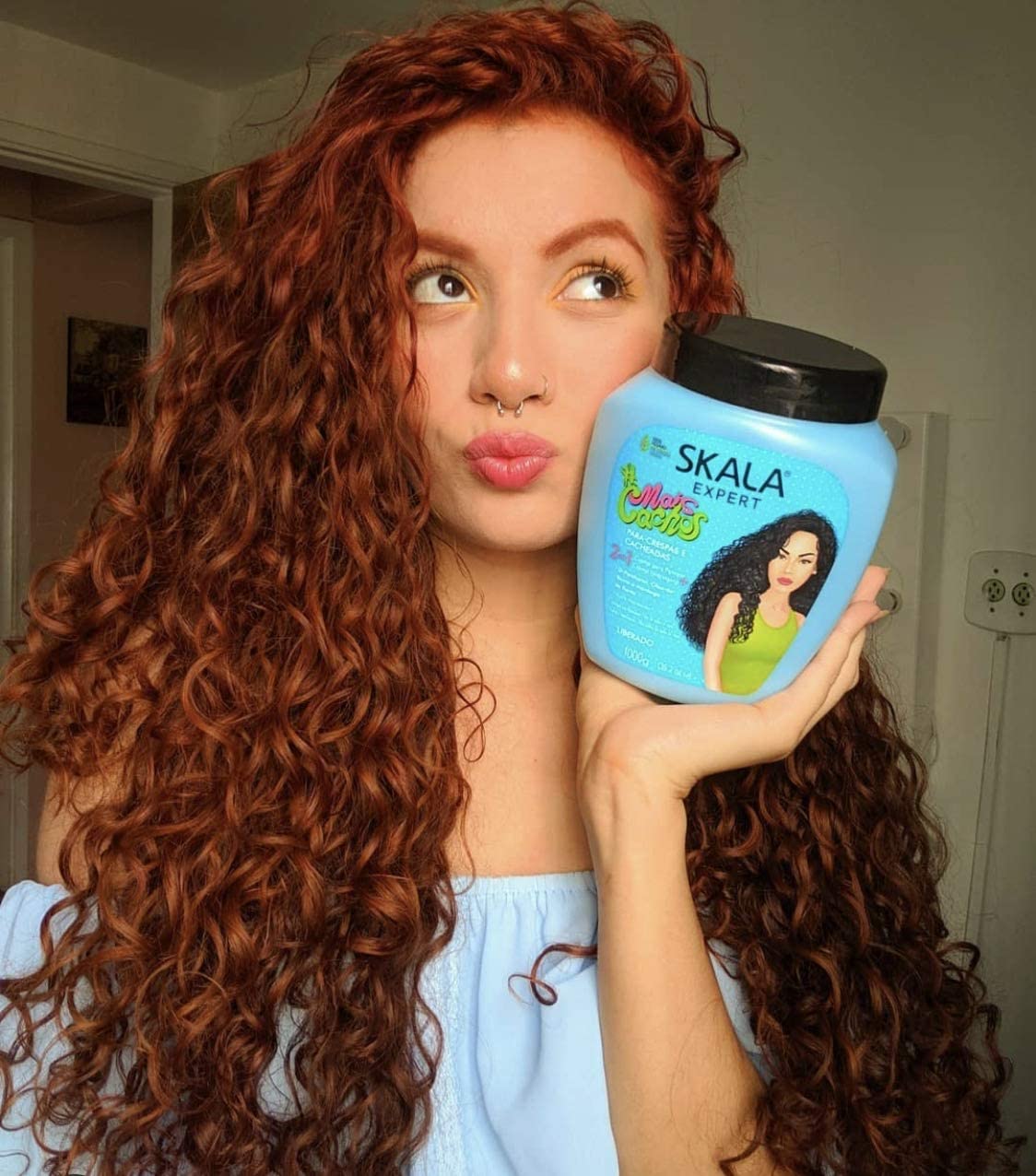 SKALA 2-in-1 Conditioning Treatment Cream for Curly Hair, Anti Frizz, 35.2 Oz, Vegan - Model 30706