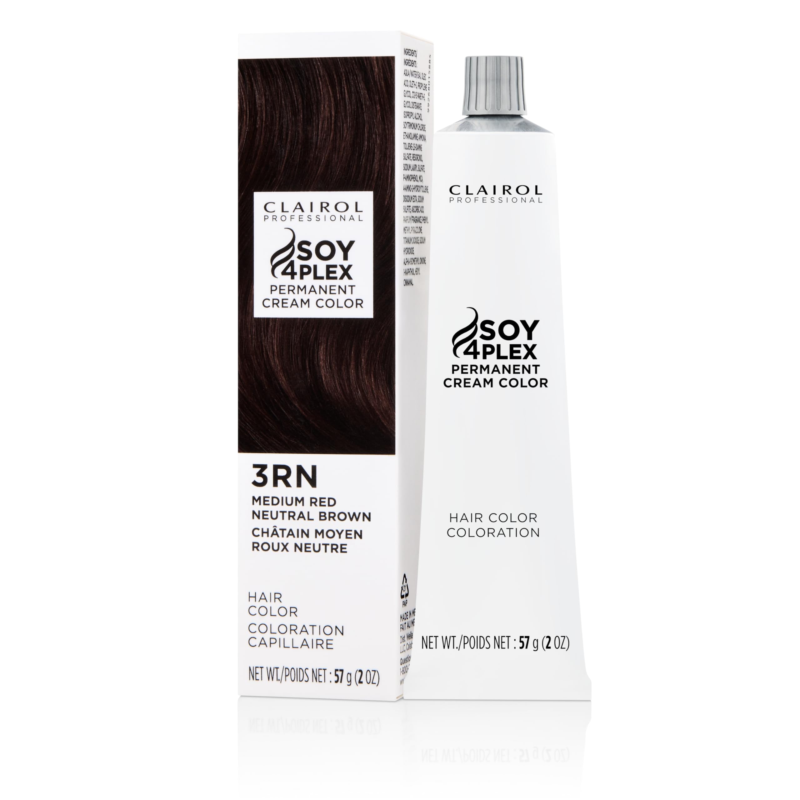 Clairol Professional Crme Permanente, 3rn Med Red Neutral Brown, 2 oz. - Packaging May Vary