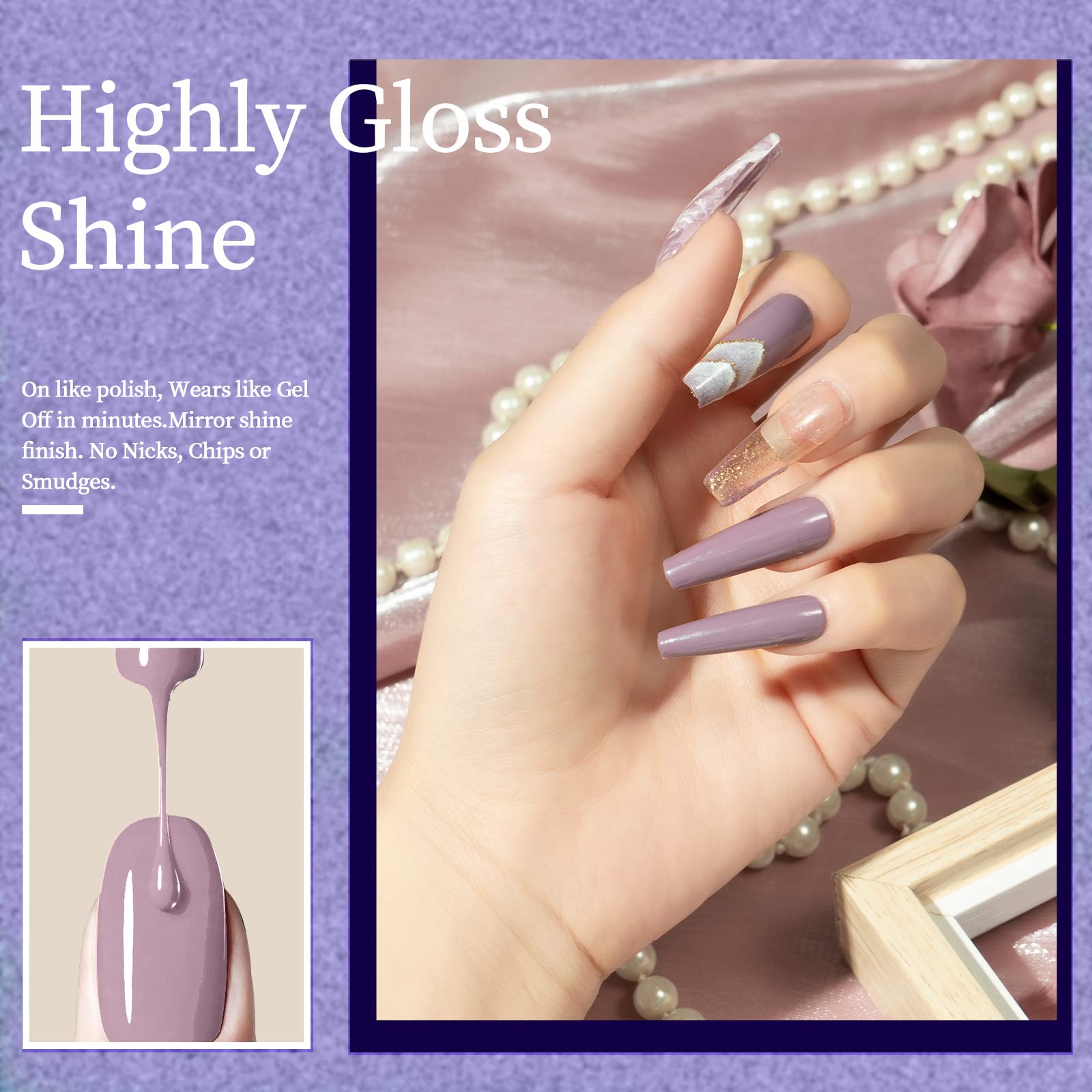 Maychao 15Ml Purple Gel Nail Polish 1Pc Lavender Purple Gel Polish Soak Off Uv Led Nail Gel Polish Nail Art Starter Manicure Sal