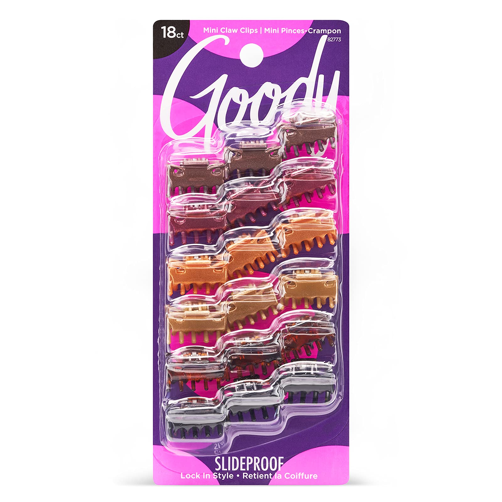Goody Classics Mini Claw Clips , Assorted Colors - For All Hair Types - Great for Easily Pulling Up Your Hair - Pain-Free Hair A