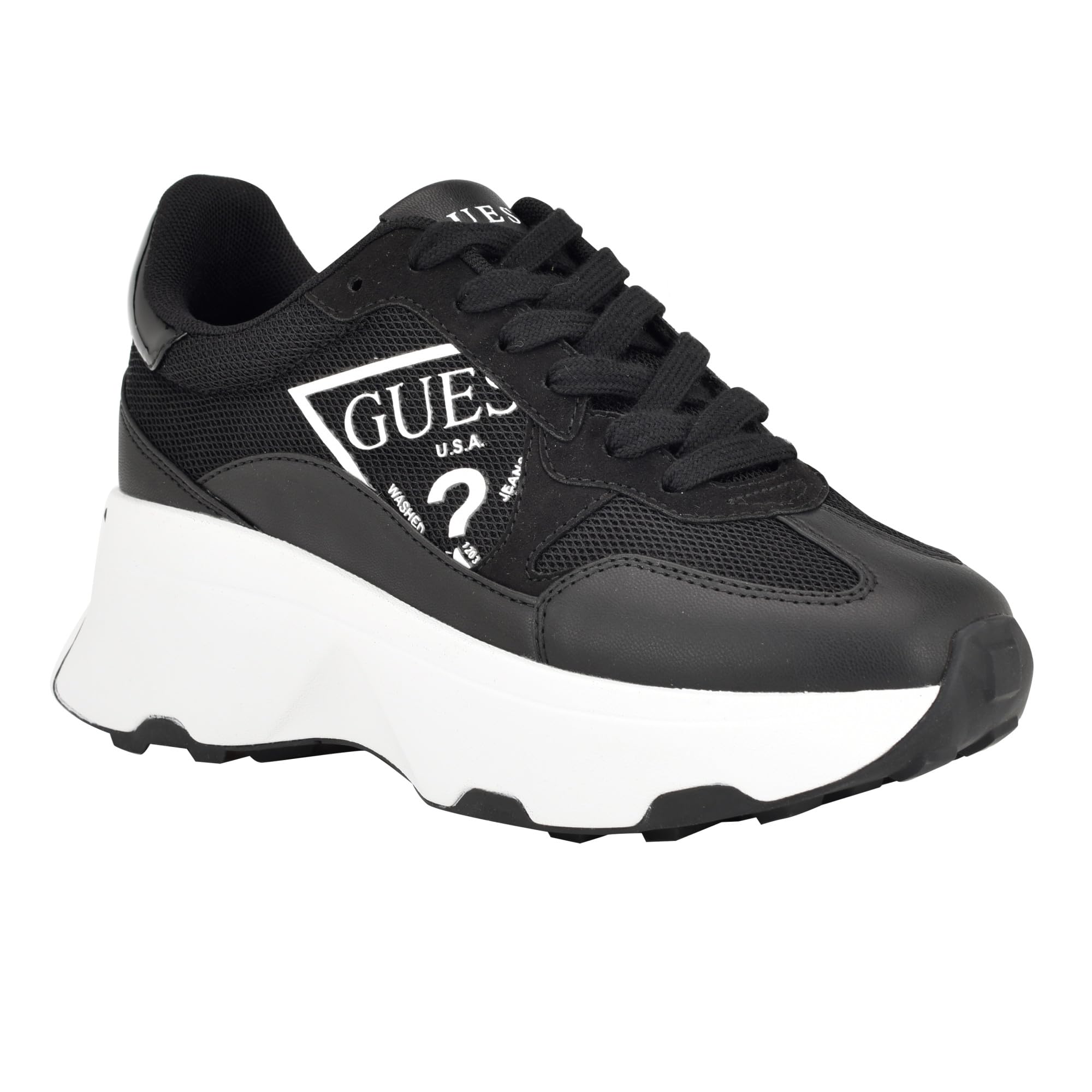 Guess Womens CALEBB Sneaker, Black, 8