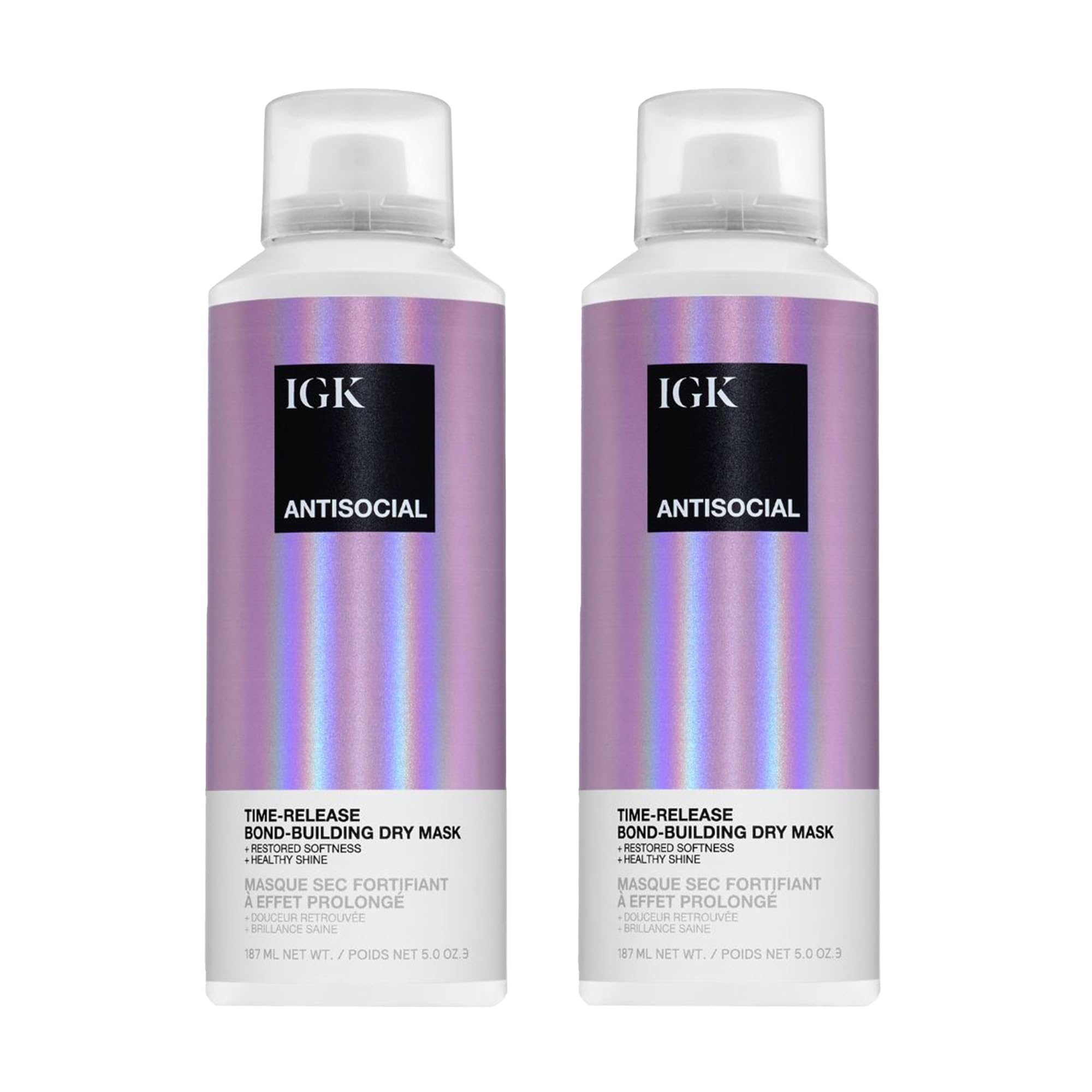 IGK Antisocial No-Rinse Overnight Dry Hair Treatment Mask | Bond-Building Repairs, Smoothes and Softens Hair | Vegan + Cruelty-F