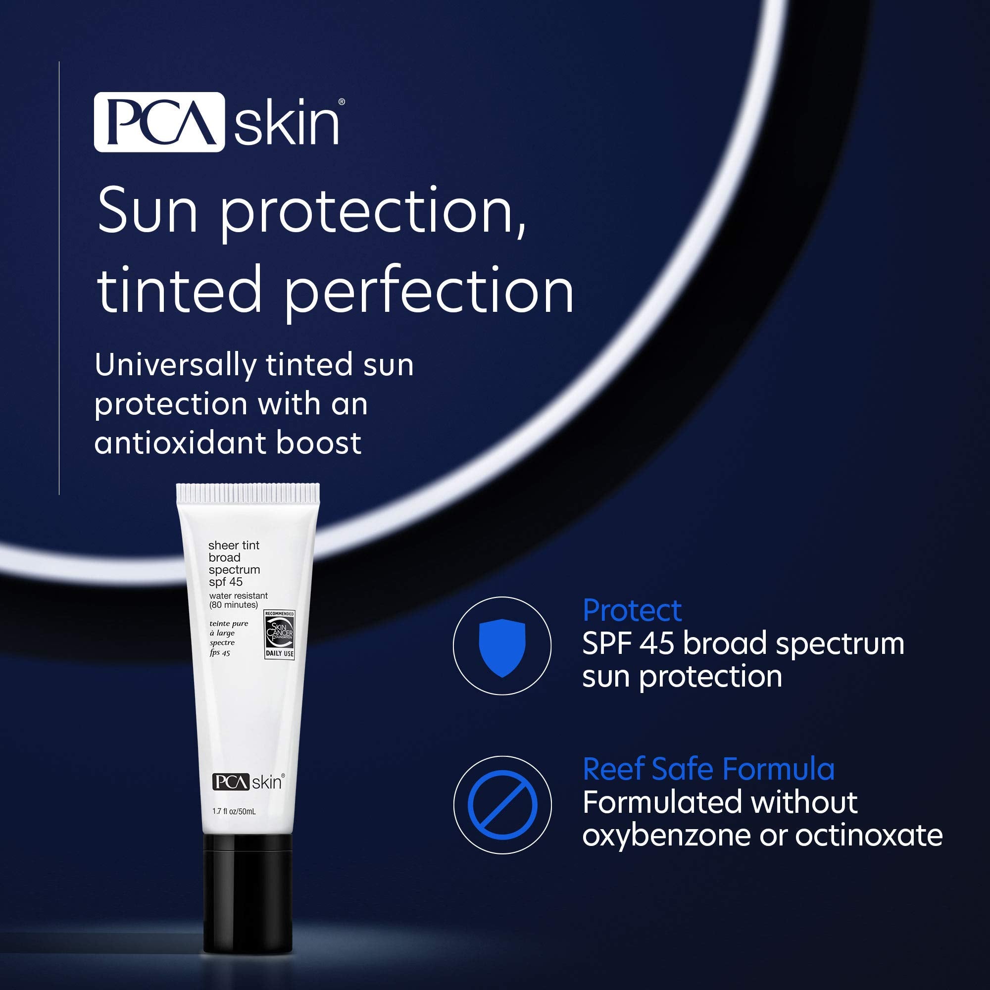 Pca Skin Sheer Tint Broad Spectrum Spf 45 - Universally-Tinted Water-Resistant Hydrating Sunscreen For Use Alone Or Under Founda