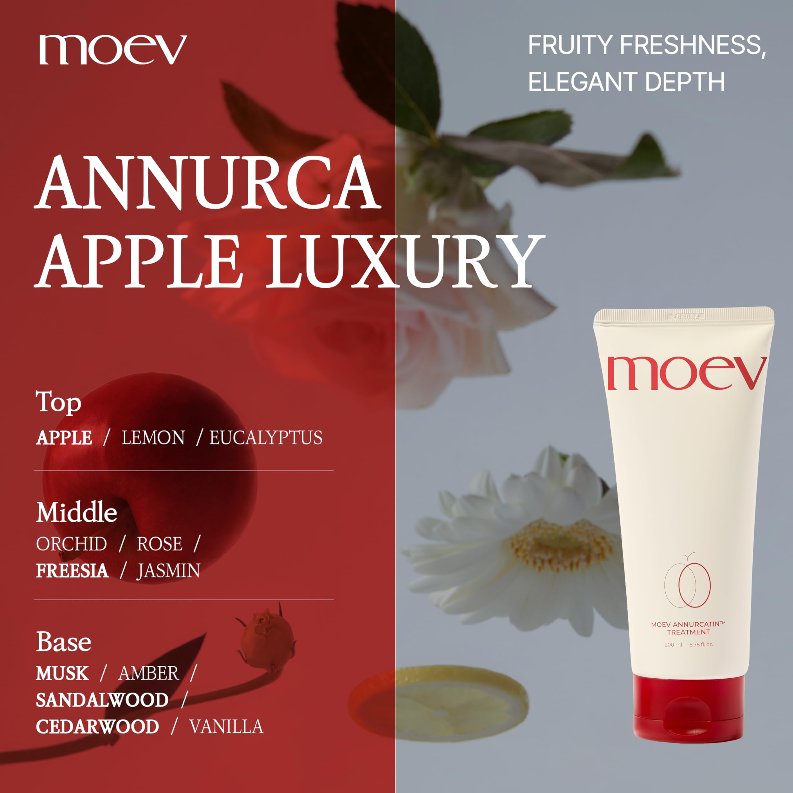 Moev Annurcatin Hair Treatment Mask, Korean Mint Wash-Off Hair Care Mask Apple Deep Damage Conditioner Sulfate-Free With Amino A