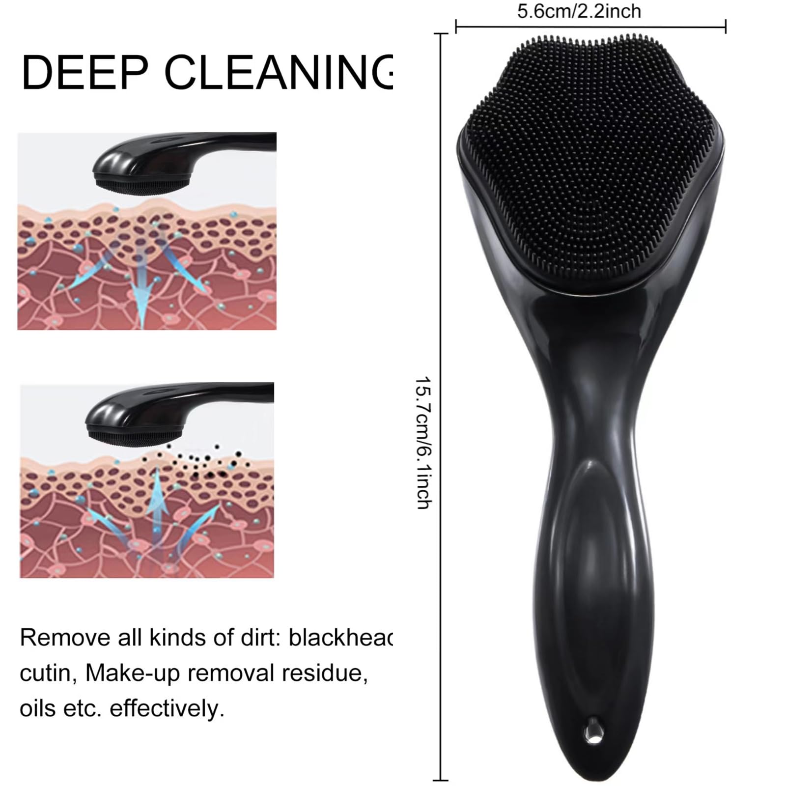 Silicone Face Scrubber Exfoliating Brush 2 Pack For Men, Beomeen Manual Handheld Facial Cleansing Brush Blackhead Scrubber, Soft