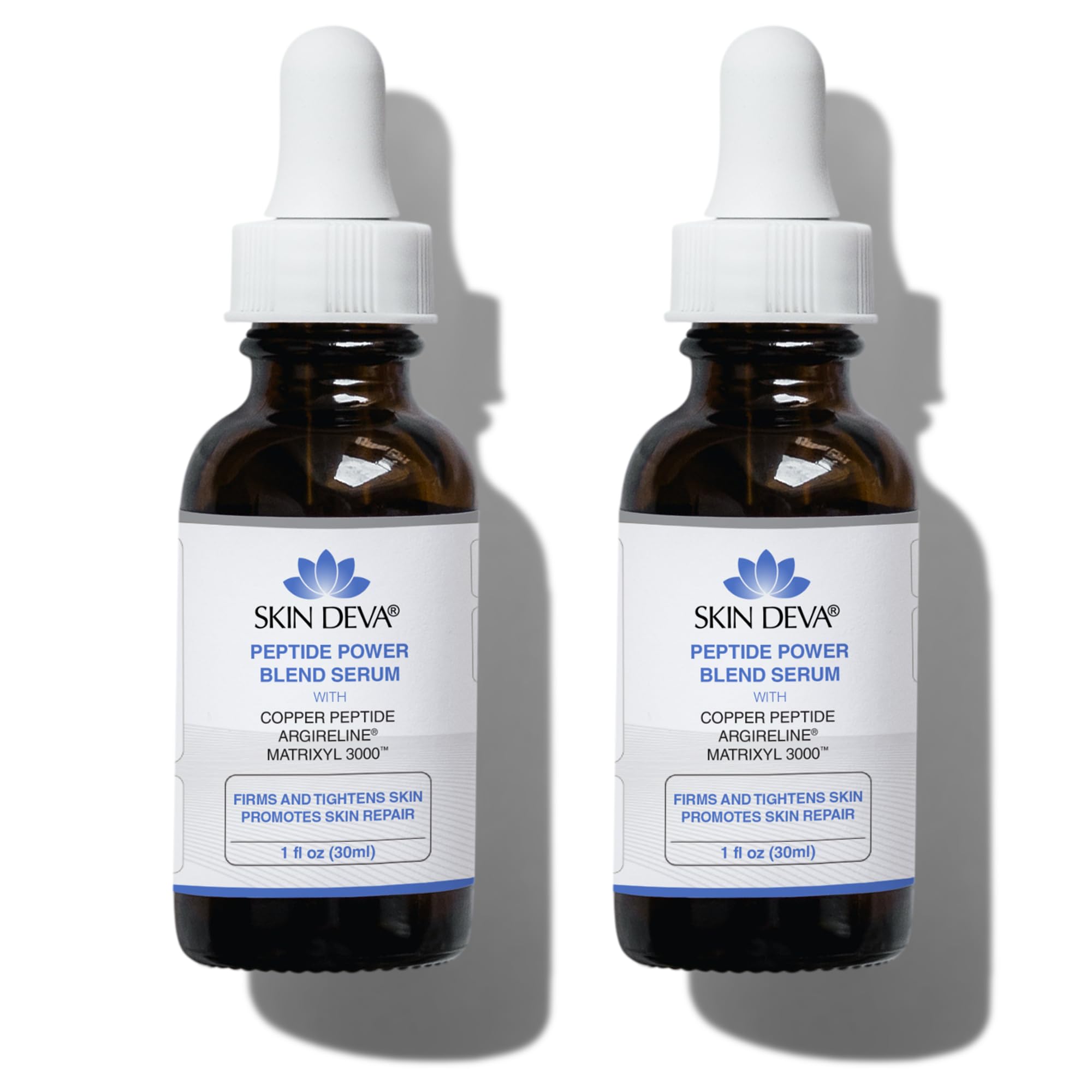 Skin Deva Copper Peptide Serum + Hyaluronic Acid Serum + Argireline and Matrixyl 3000 Lightweight Hydrating, Supports Smooth & F