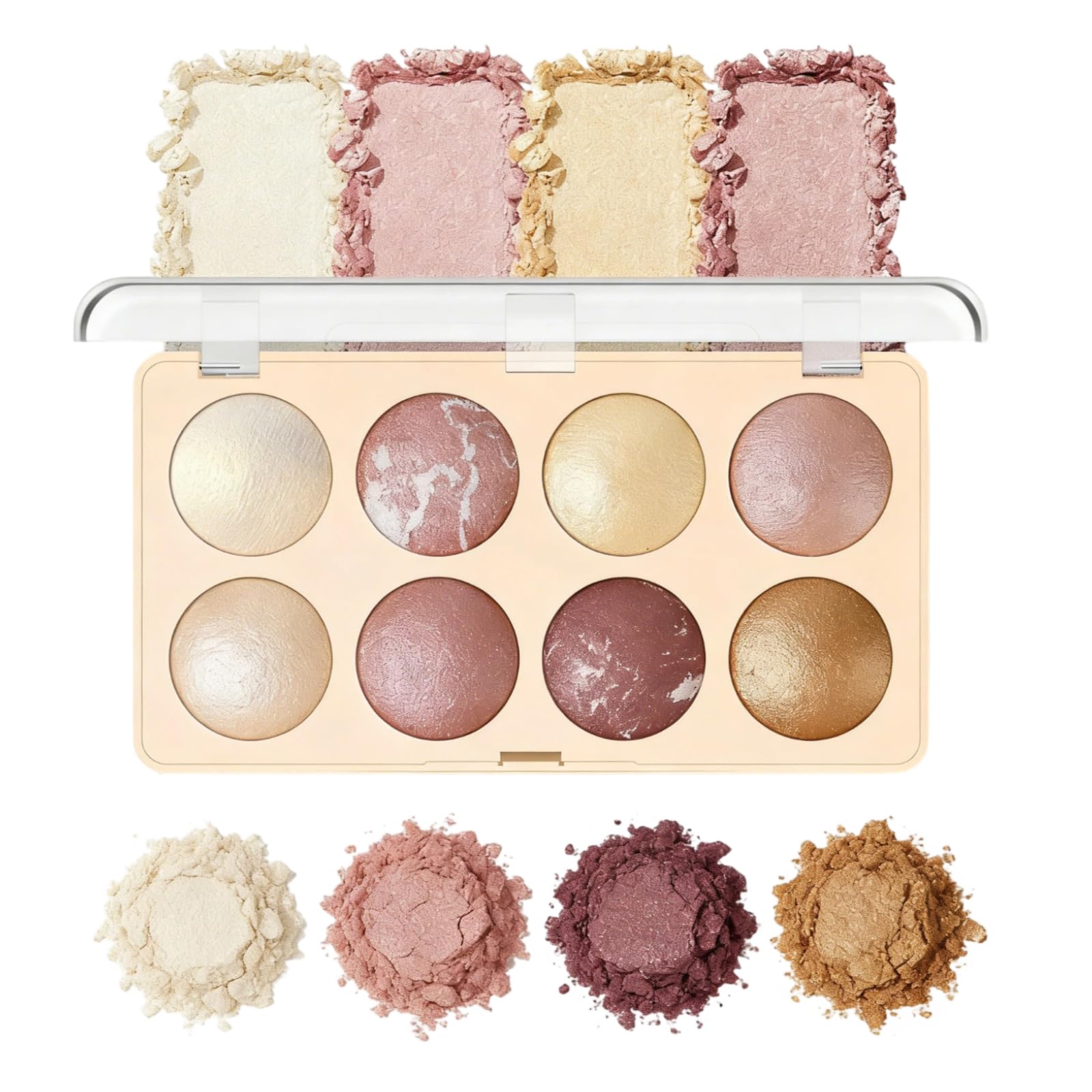 BESHICO AllinOne Baked Makeup Palette, HighPigment Eyeshadow, Blush
