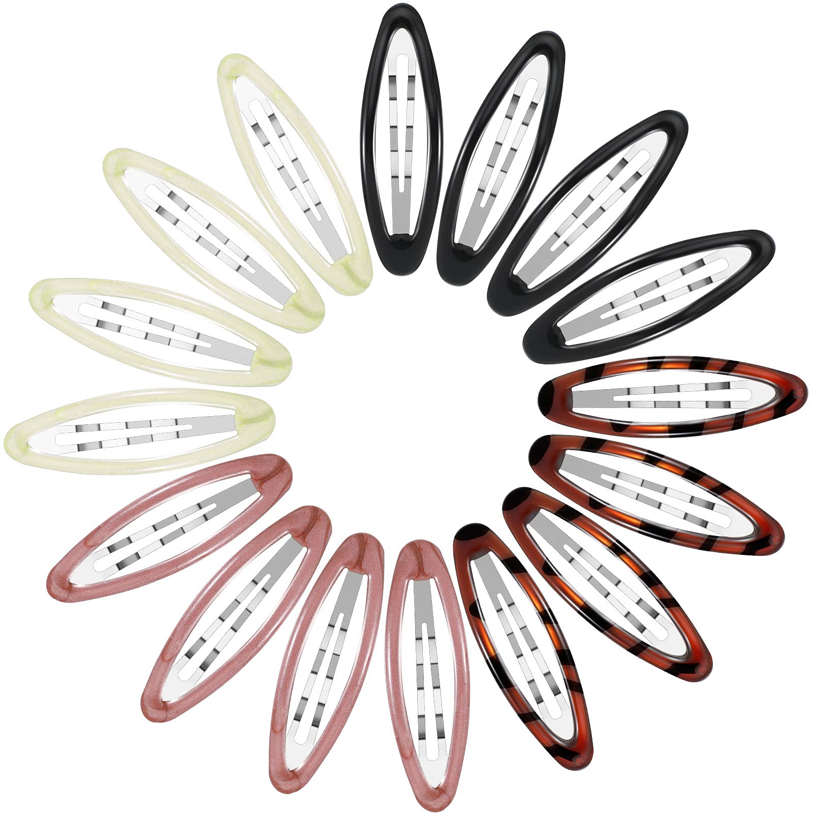 16 Pieces 2.8 Inch Big Oval Water Drop Shape Women Hair Clips Metal Stoving Varnish No Slip Hair Barrettes For Girls Women Hair