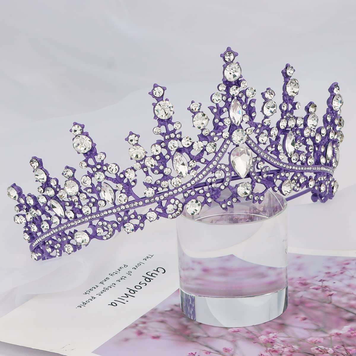 Tobatoba Tiaras For Women, Dark Purple Tiara Crowns For Women, Wedding Tiara For Bride Queen Crown, Royal Princess Quinceanera H