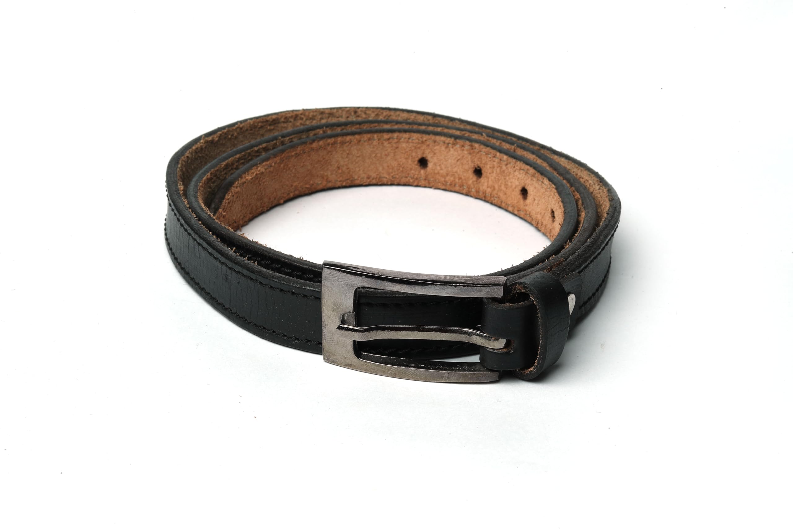 Fabme WomenS Synthetic Leather Belt  Square Buckle Black
