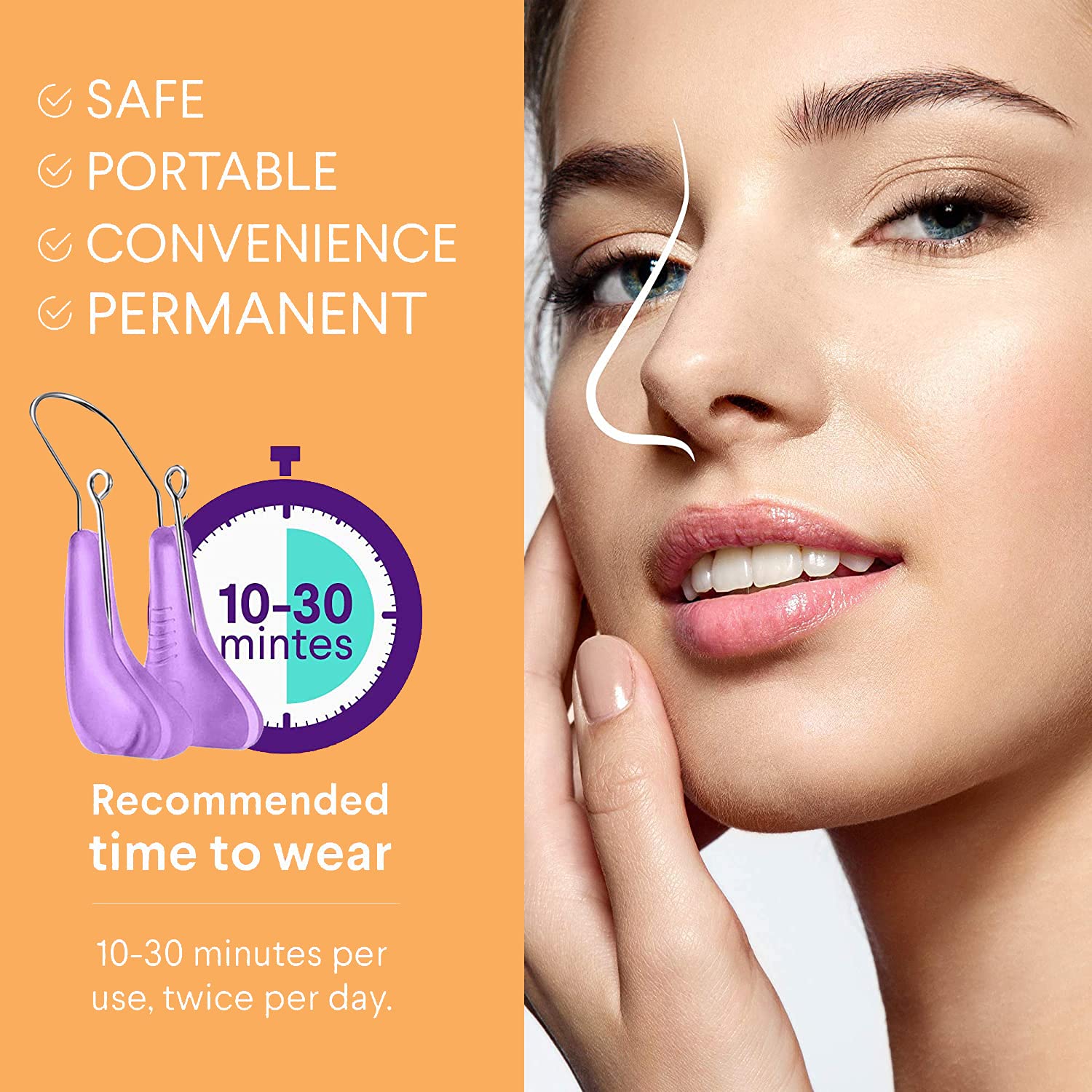 Amijeal Nose Shaper Clip Nose Up Lifting Clip Pain-Free Soft Silicone Nose Slimmer Device Nose Bridge Straightener Corrector Bea