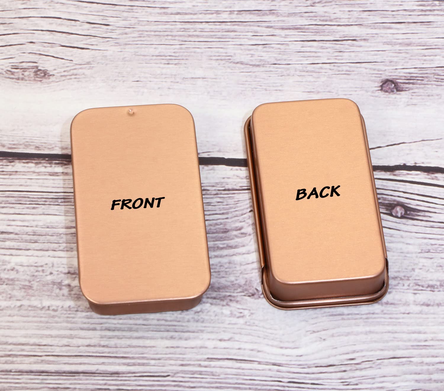 Mini Skater 2.4x1.3x0.43 Extra Small Metal Slide Top Tin Containers Sliding Cover Push-Pull Tin Box Portable Slide Cover Storage