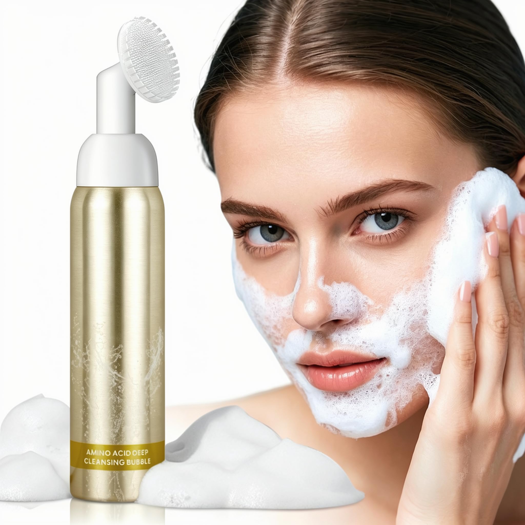 Foaming Face Wash, Deep Cleansing Wash Facial Cleanser With Brush(4.13oz)