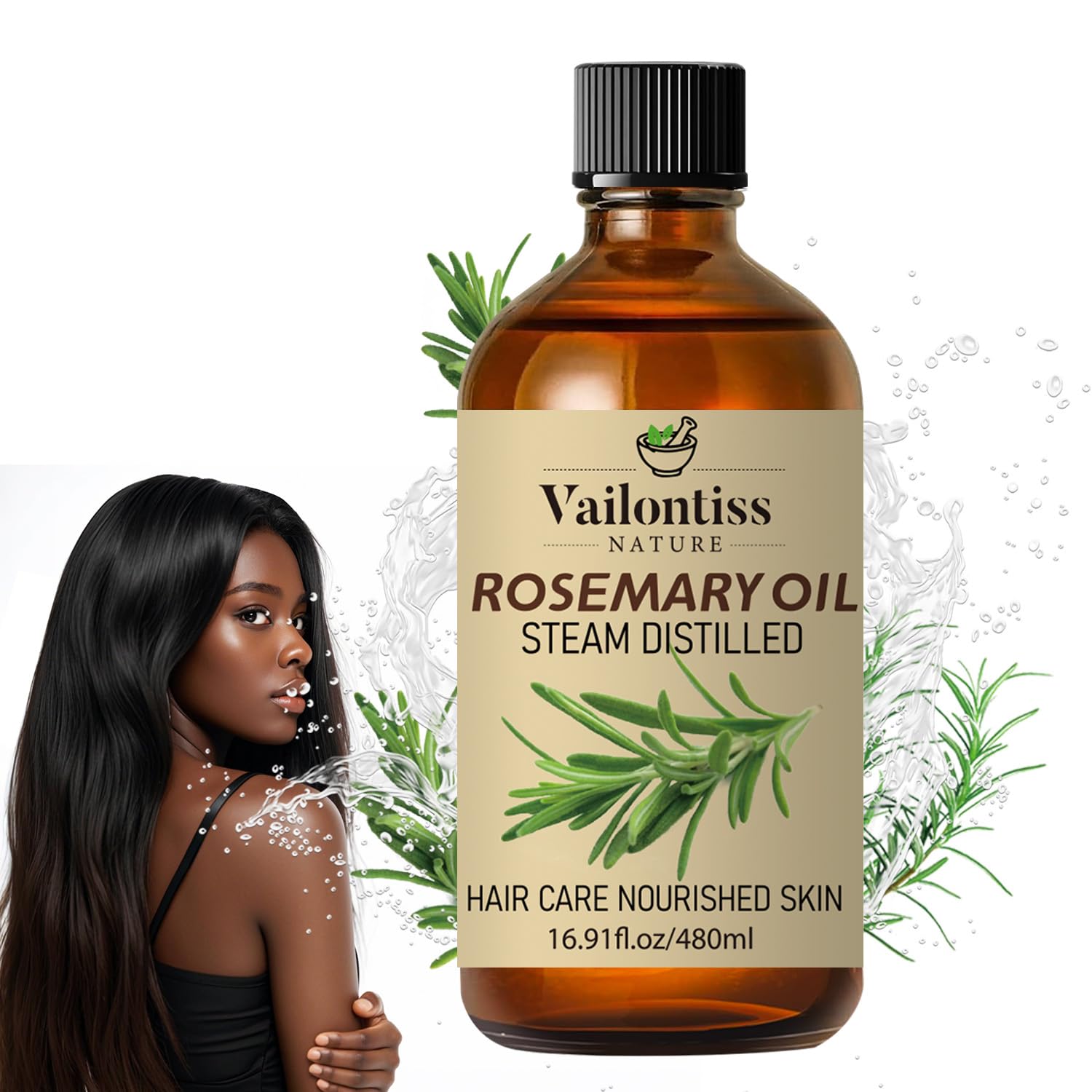 Vailontiss Rosemary Oil, Scalp & Hair Strengthening Oil, Rosemary Oil for Hair Growth, Dandruff Removal and Hair Strengthening f