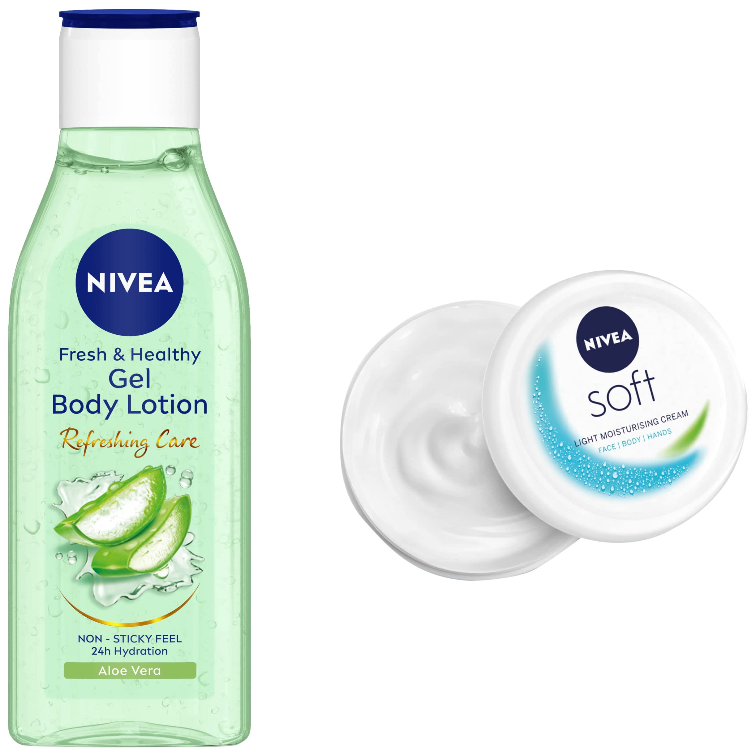 Nivea Soft Light Moisturizer Cream, 300 Ml & Nivea Aloe Vera Gel Body Lotion, 200 Ml