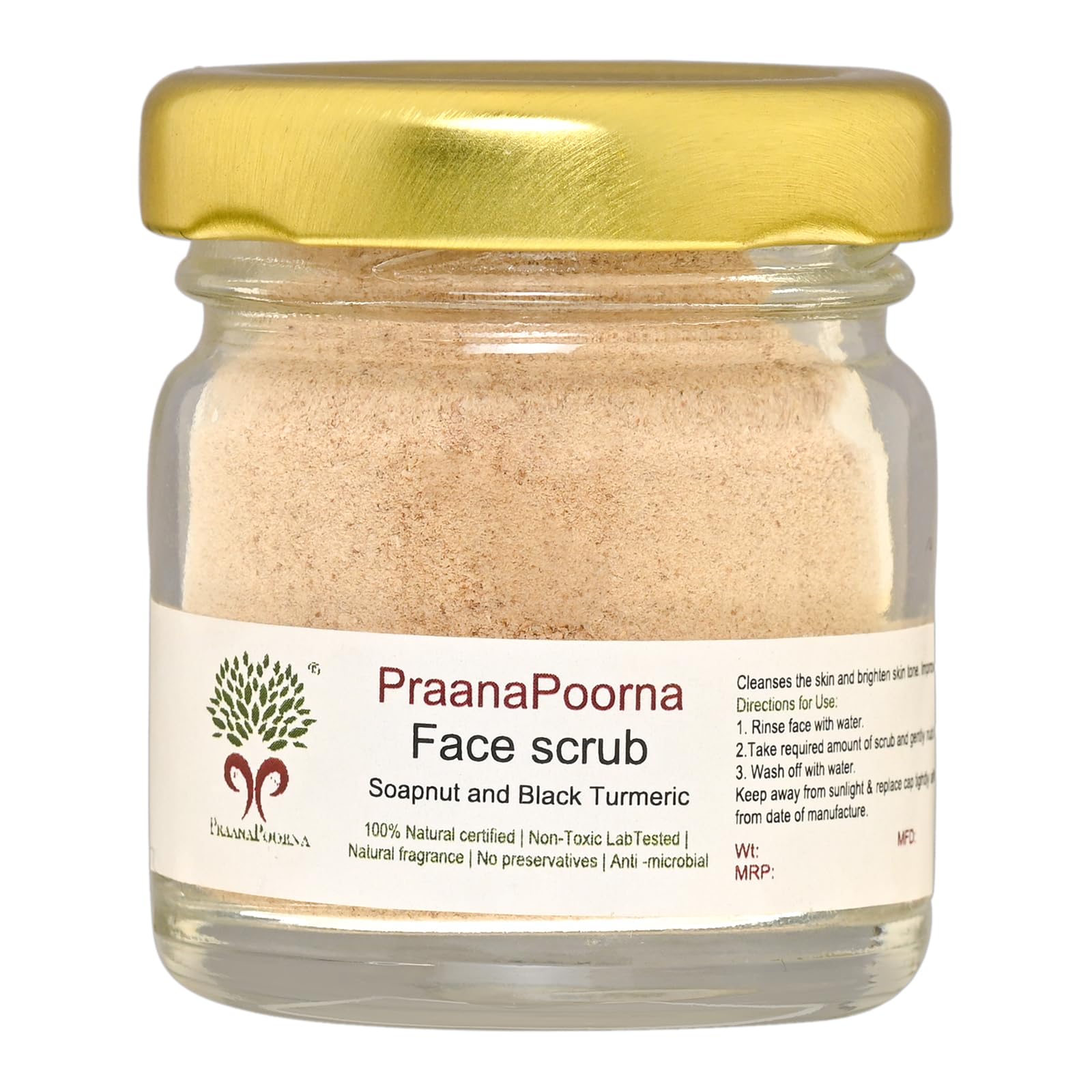 Praanapoorna Face Scrub 20G | Natural Exfoliant Scrub That Evens Out Skin Tone And Improves Skin Health And Appearance.