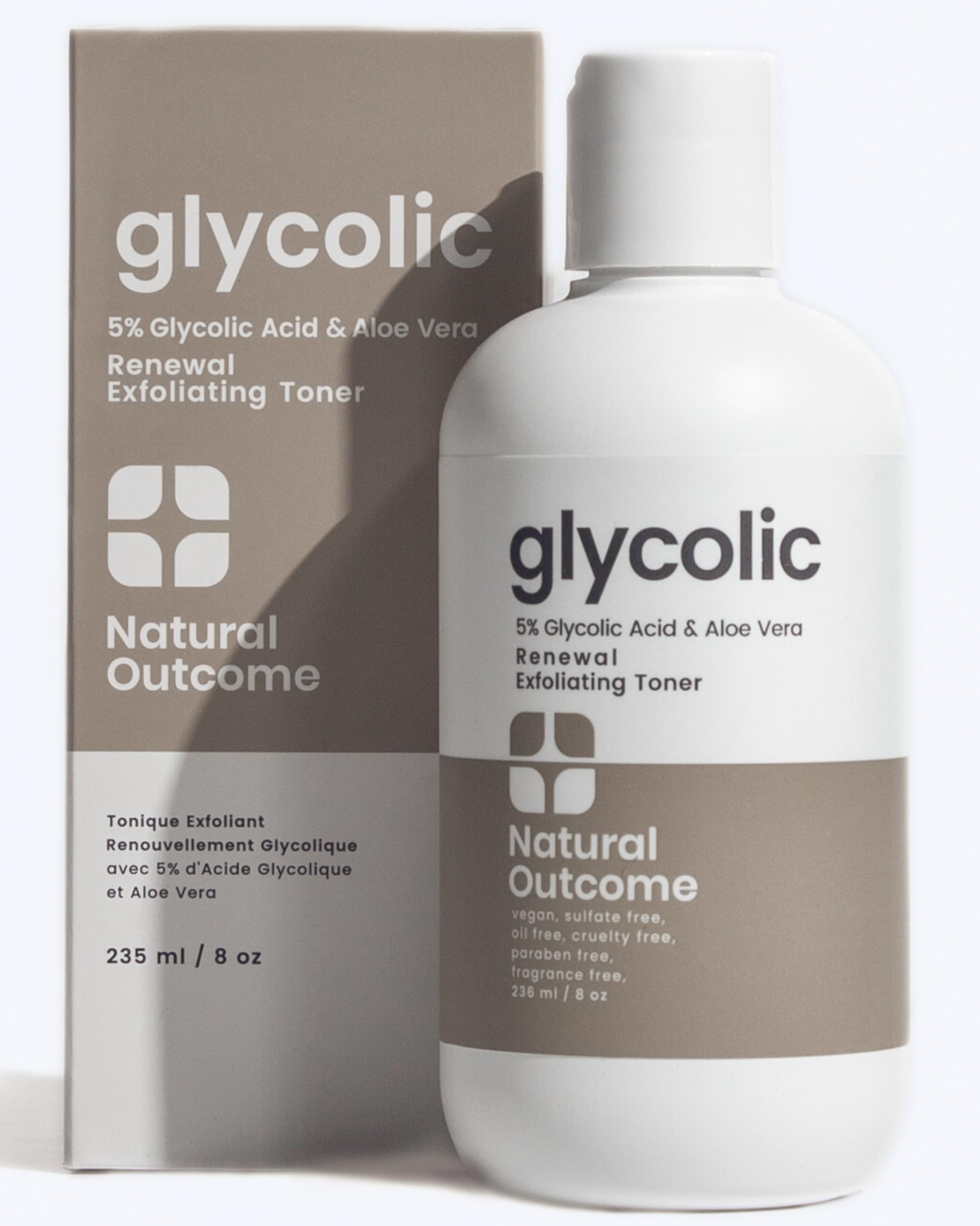 Natural Outcome Glycolic Acid Toner 5% for Face | Gentle Exfoliating Toner - with Aloe Vera & Quinoa Extract | Advance Anti-Agin