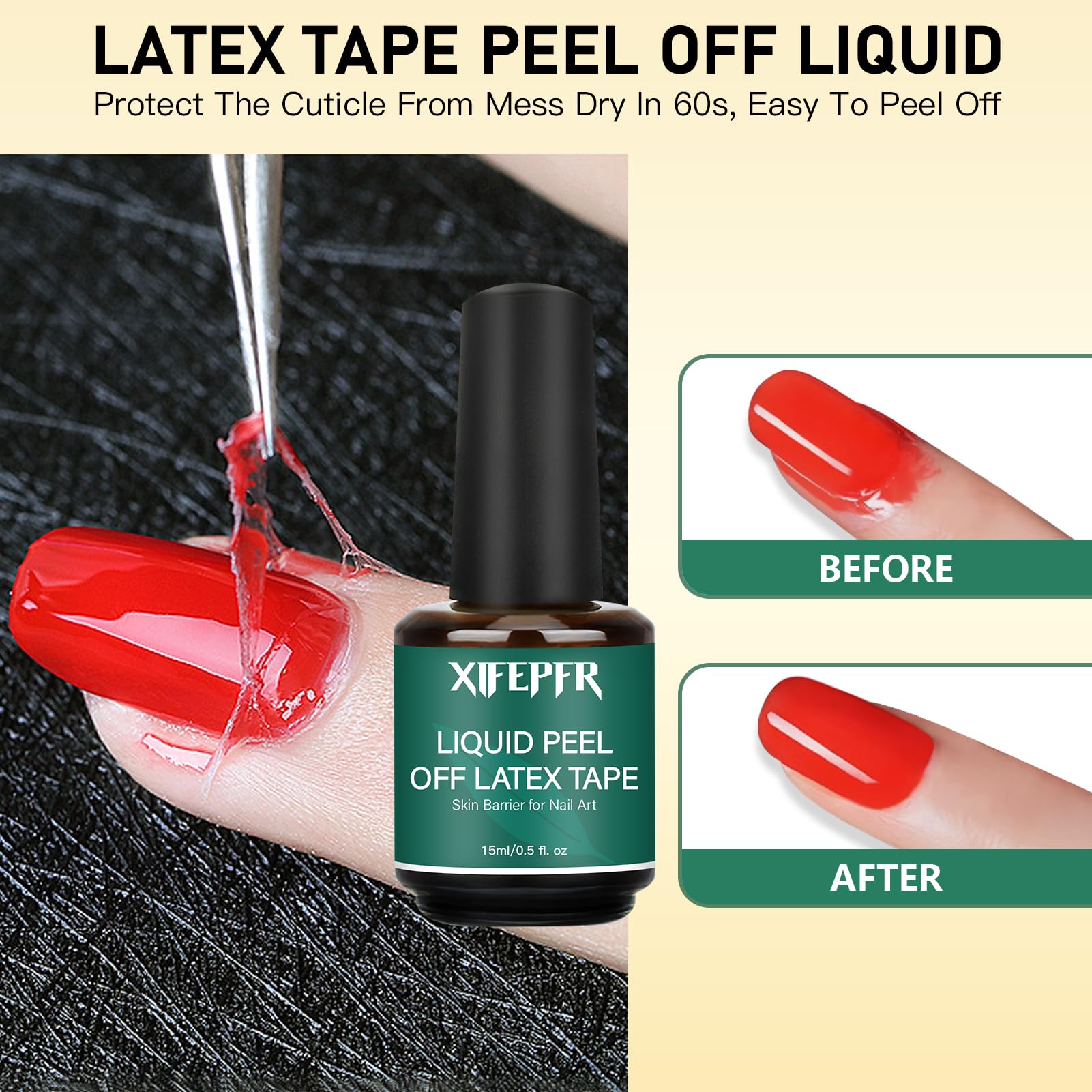 Xifepfr Gel Nail Polish Remover, Gel Polish Remover For Nails With Cuticle Oil And Latex Tape, Gel Nail Remover, Removedor De Es