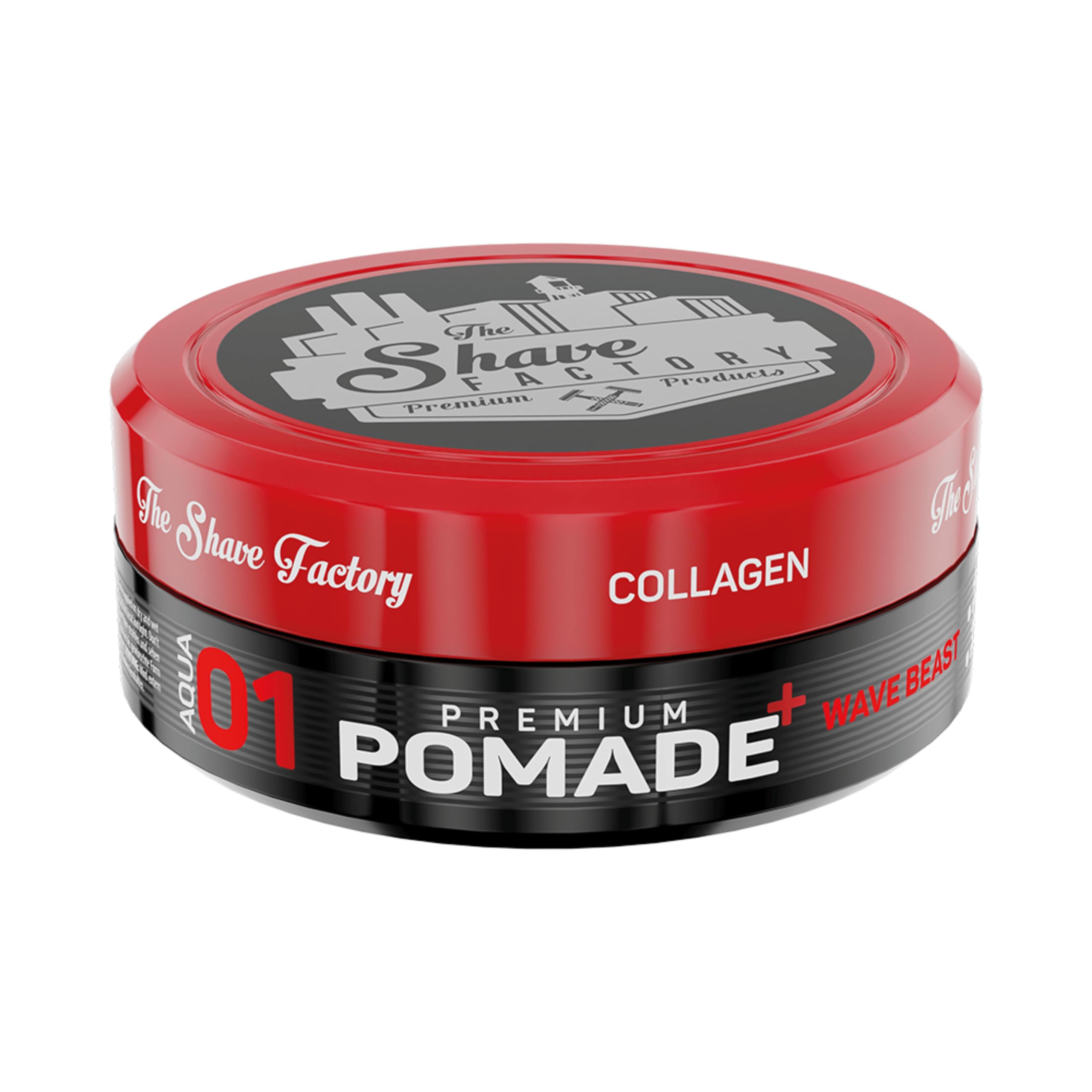 the shave factory Premium Pomade 150ml 01 Wave Beast with Collagen Extra Hold & Shine