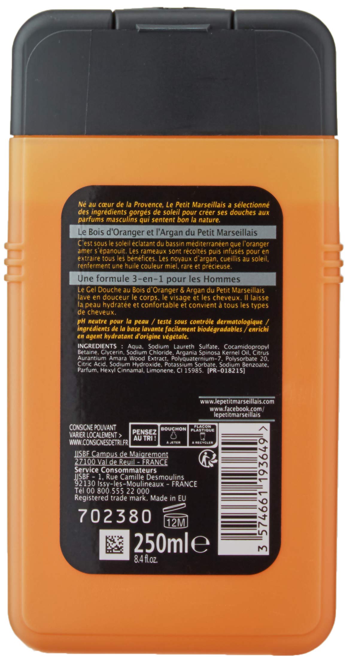 Le Petit Marseillais French Shower Gel Body Wash Collection (Orangewood and Argan)