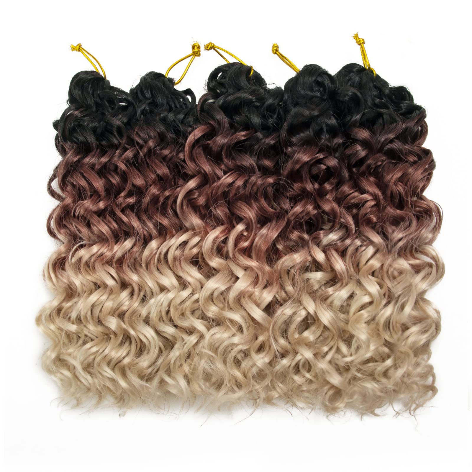 Gogo Curl Crochet Hair 10Inch Water Wave Crochet Hair Ombre Synthetic Bohemian Crochet Braid Deep Wave Braiding Hair Extensions
