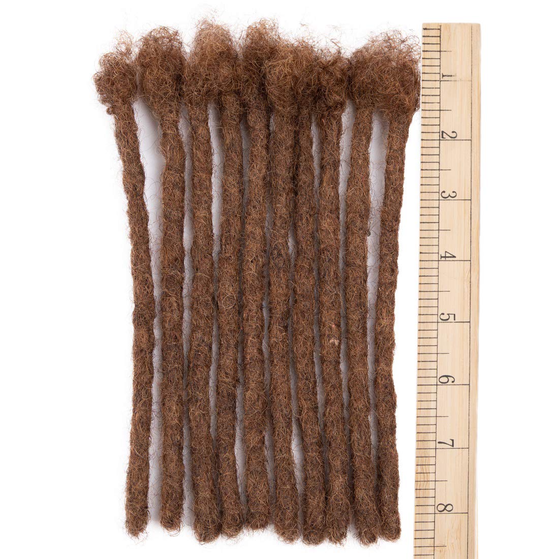Teresa 8 Inch 40 Strands 100% Human Hair Dreadlock Extensions For Man/Women,Full Head Handmade Permanent Human Loc Extension (Wi