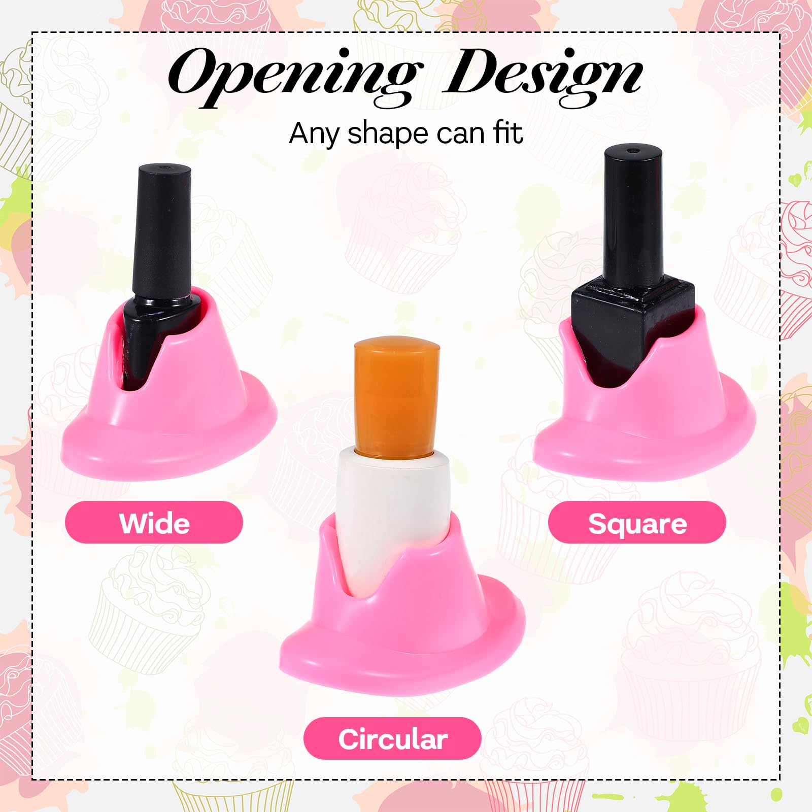 Gjinxi 4PCS Soft Rubber Nail Polish Bottle Holder, Nail Polishes Stand, Anti-spill Bottle Stand, Painting Manicure Display Tools