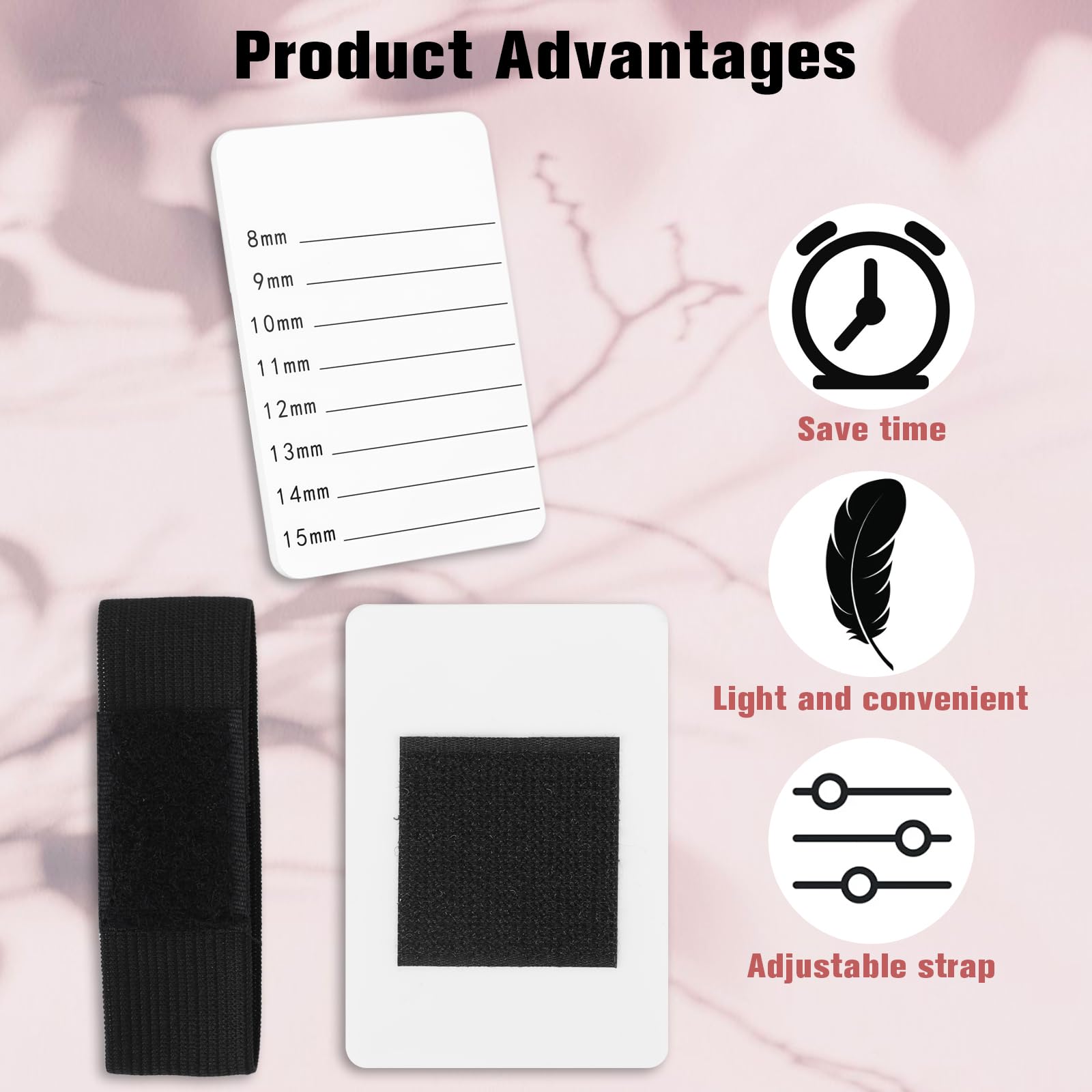 False Lash Tray, 4 Pack Lash Holder Lash Tiles for Lash Extension Supplies Eyelash Extension Hand Pallet with Adjustable Wrist S