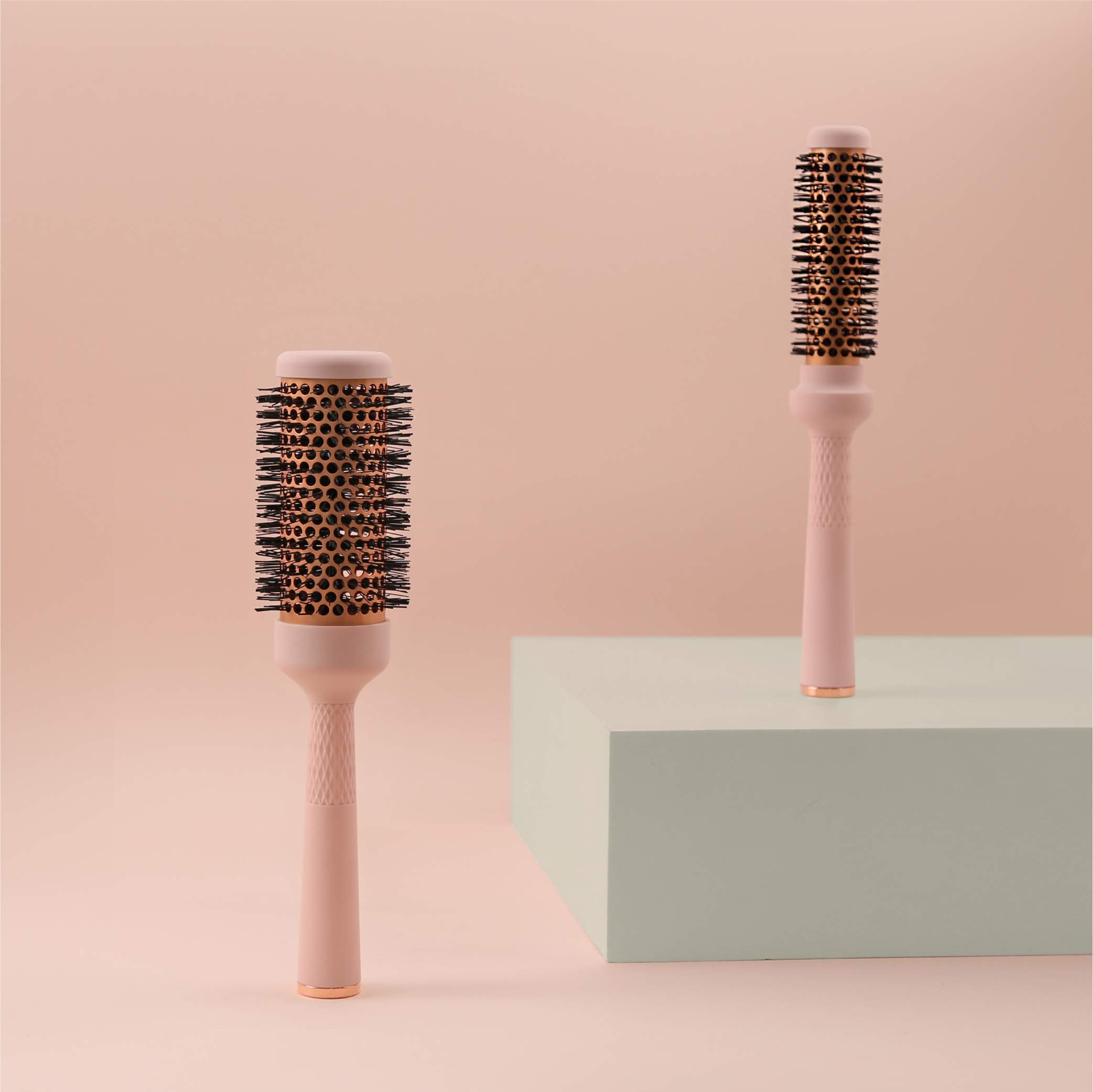 F3 Systems Magic Curling Thermal Brush Set (1&1.7Inches), Cut Drying Time, Self-Standing Round Brush, Great Blowout,Ceramic Coat