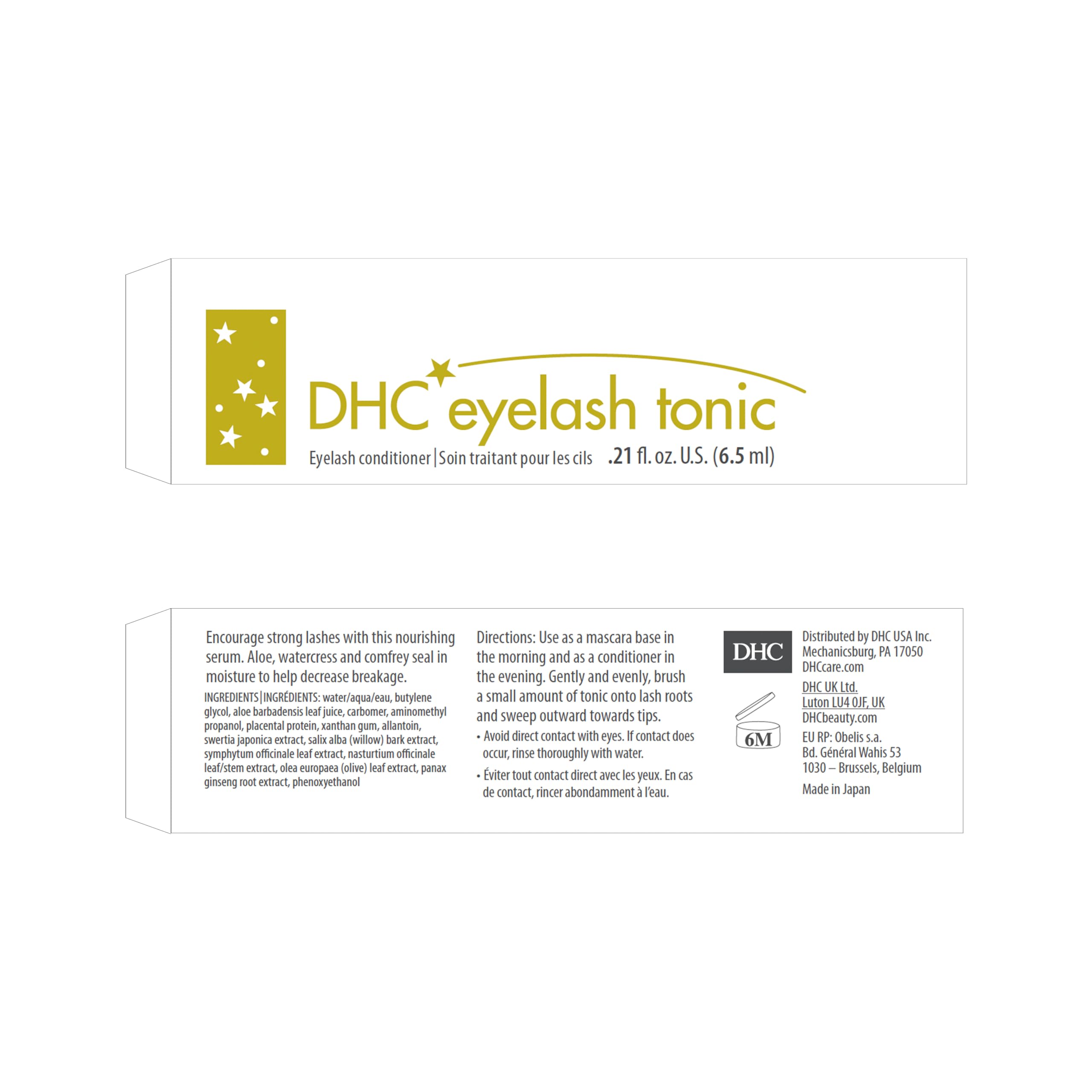 DHC Eyelash Tonic 2 pack, Strenghtening and Conditioning Eyelash Gel, Ideal for brittle lashes or post-extension care, 0.21 fl.