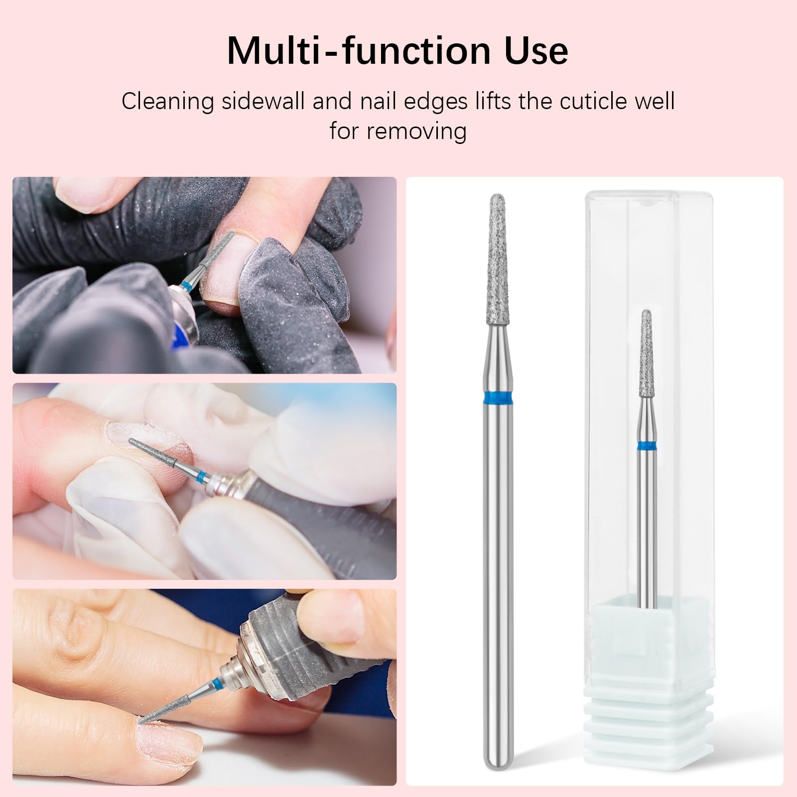 Rolybag Cuticle Nail Drill Bits Needle Shape Cuticle Drill Bit For Nail Diamond Drill Bits 3/32    Professional Safety Cuticle C