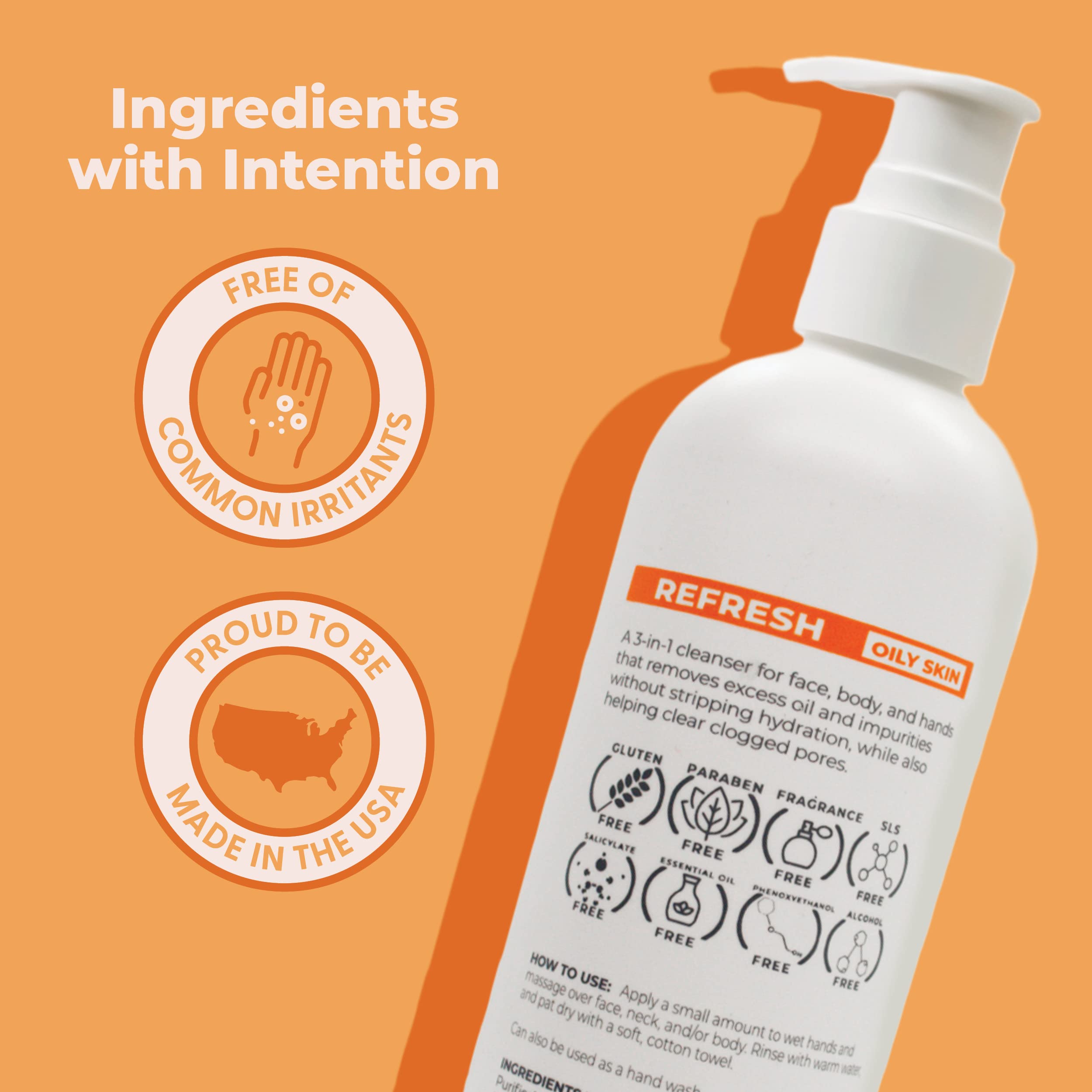Cleure Face and Body Cleanser - Hypoallergenic, Fragrance-Free Body Wash for Sensitive Skin & Eczema - Paraben & Sulfate Free, P