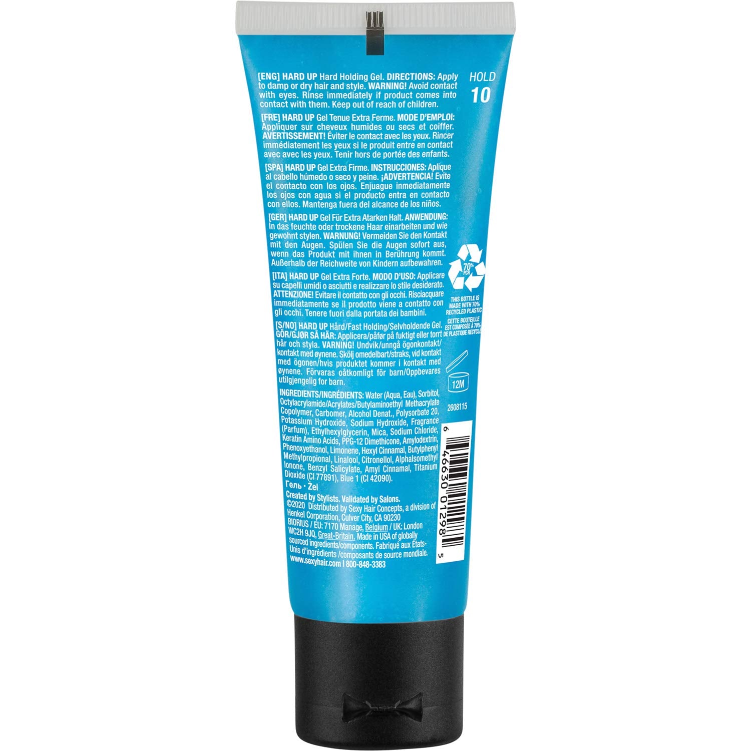 Sexyhair Style Hard Up Hard Holding Gel Travel Size, 1.7 Oz | Extreme Hold | Non-Flaking Formula | All Hair Types
