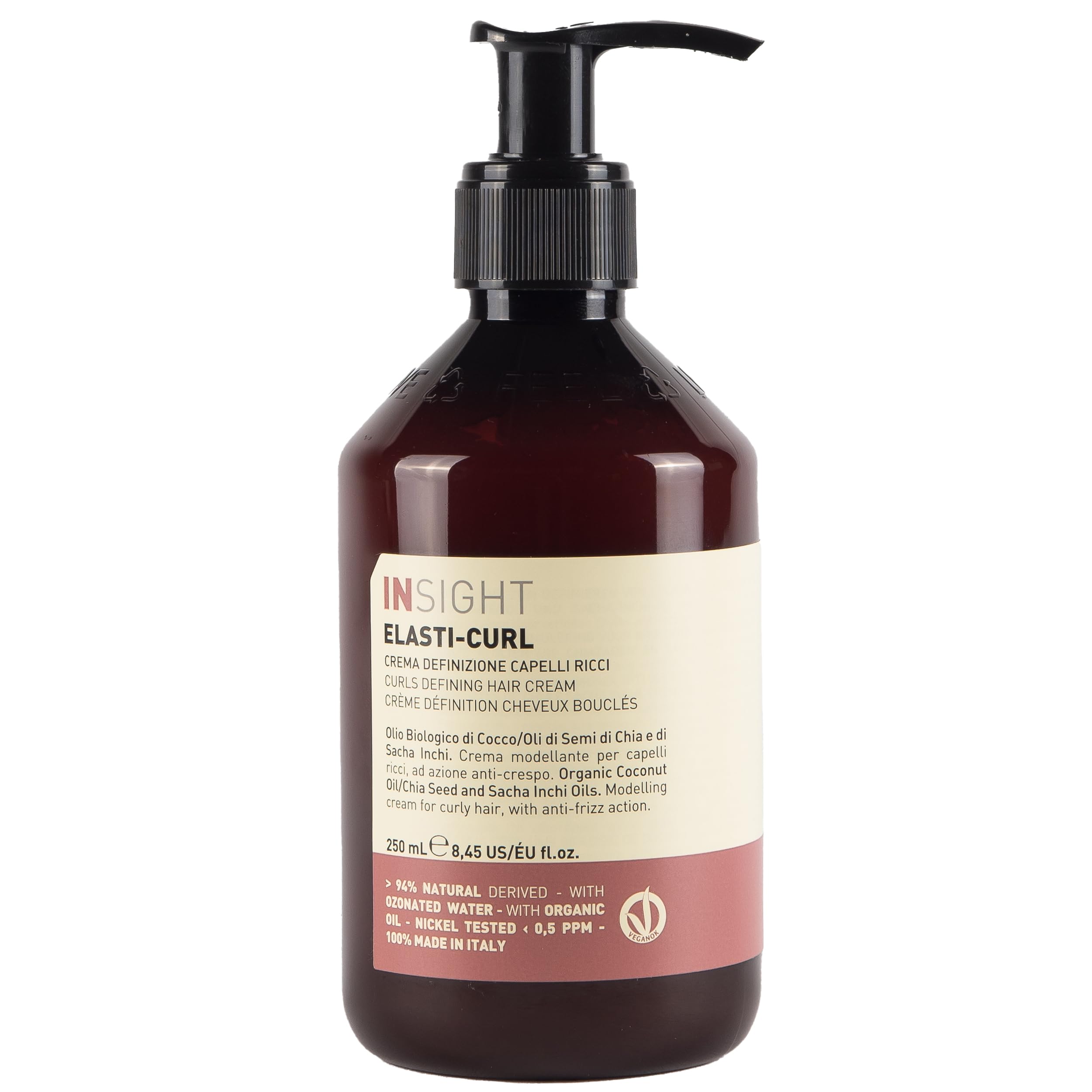 Insight Curl Defining Hair Cream with Ozonated Water & Organic Oils for Soft, Bouncy, Smooth Curls, 8.5 Fl. Oz / 250 ml