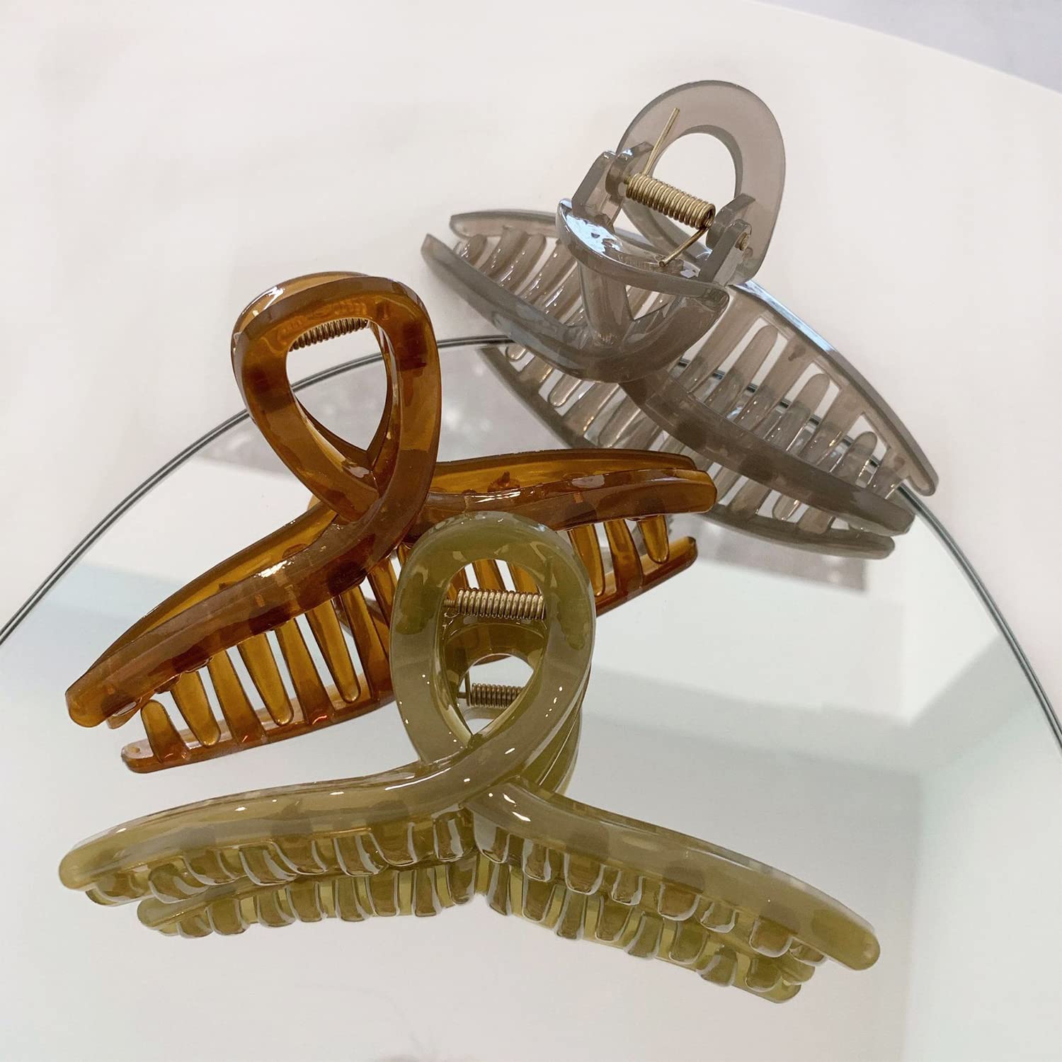 Big Hair Claw Clips Large Hair Clips for Women 5.1'' Large Jelly Clip Larger Size Hair Clip for Girls Hair Accessories for Long
