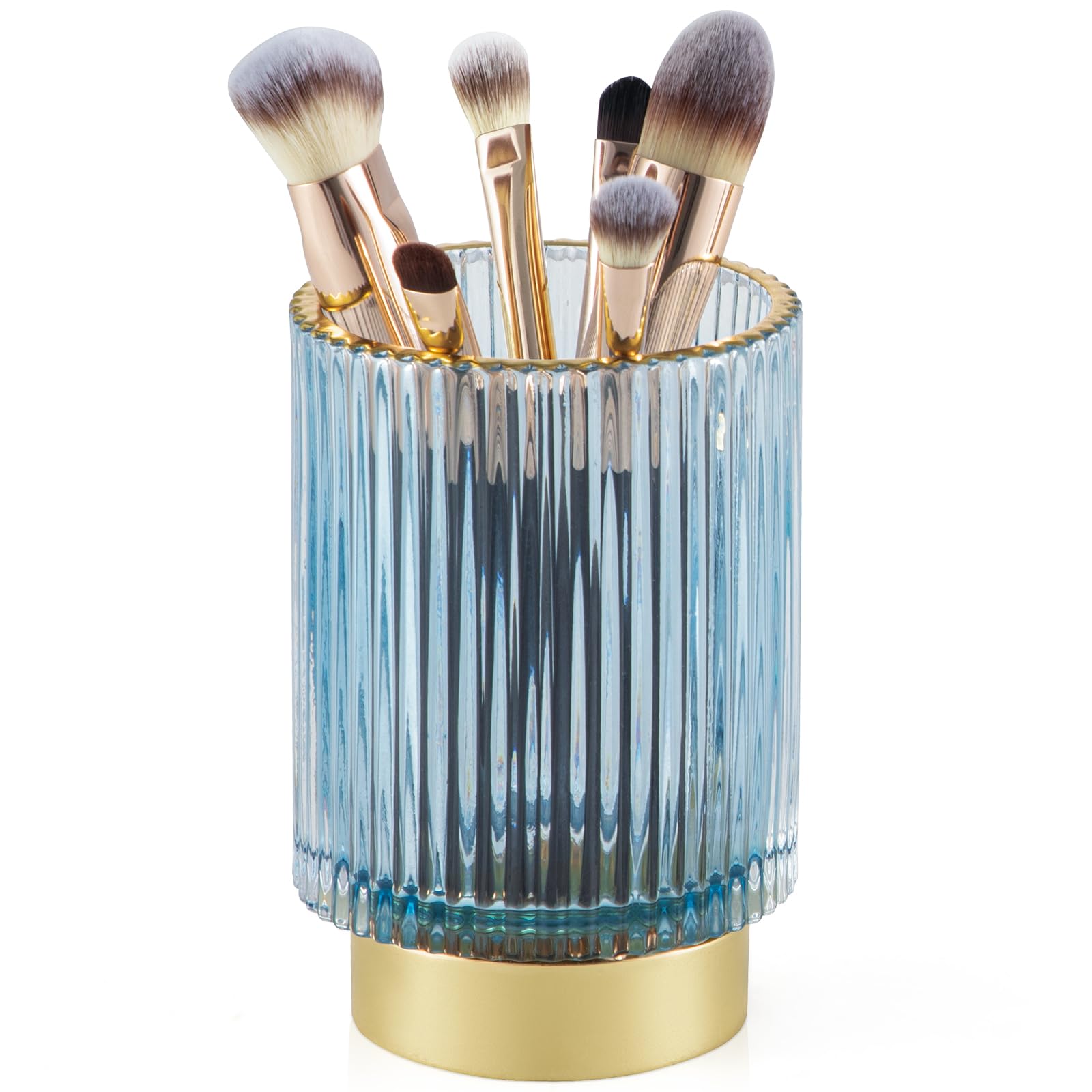 Canitoron Makeup Brush Holder, Glass Cosmetic Makeup Brush Organizer, Storage Holder For Paint Brush, Pen, Pencil, Eyeliner, Bat