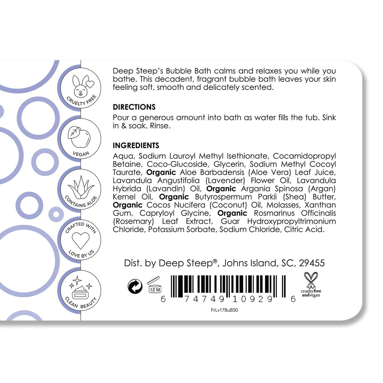 Deep Steep Bubble Bath Fresh Lavender, 17 Ounce
