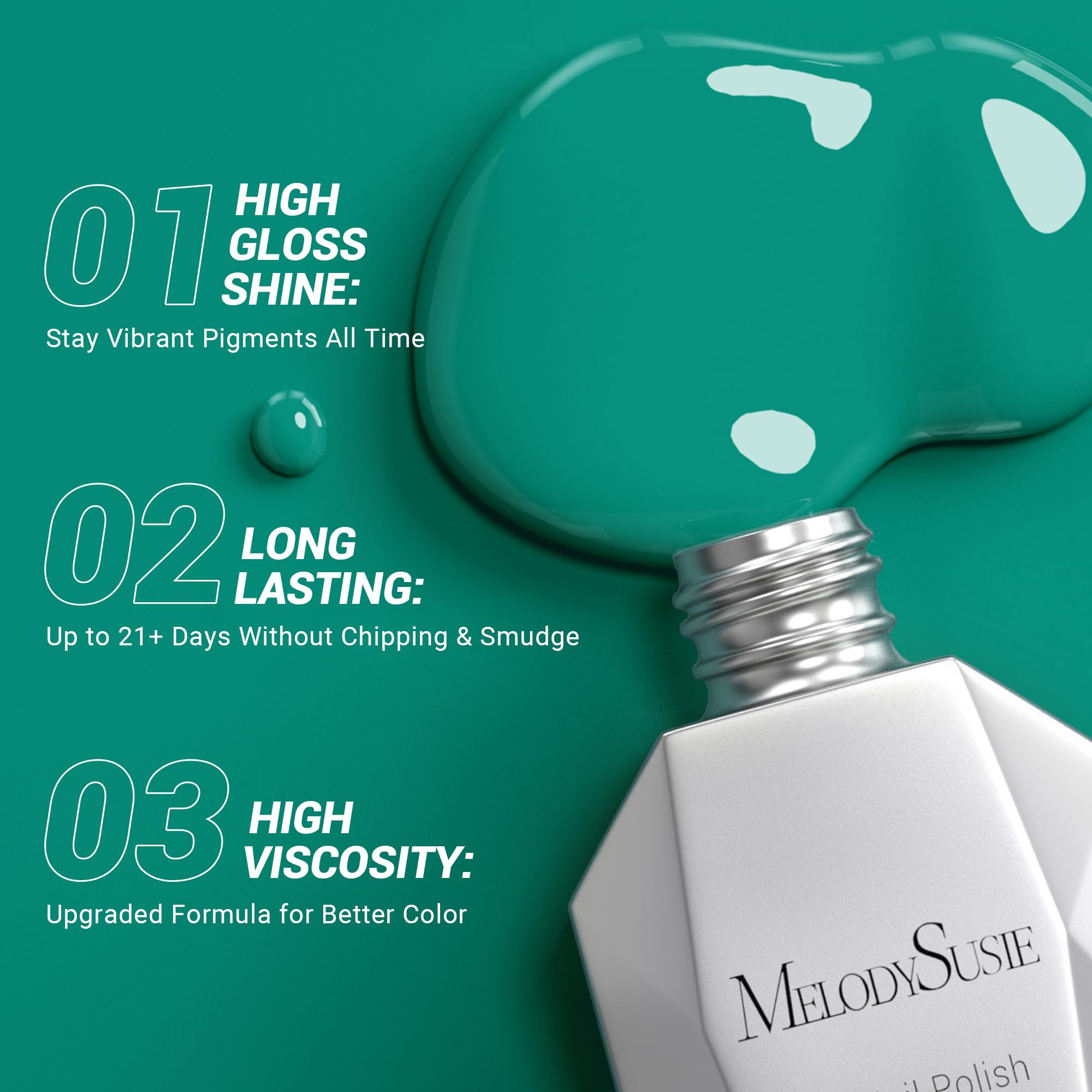 Melodysusie Green Gel Nail Polish,0.5Fl Oz Soak Off Uv Led Turquoise Green Gel Polish Gift For Women Nail Art Manicure Salon Diy