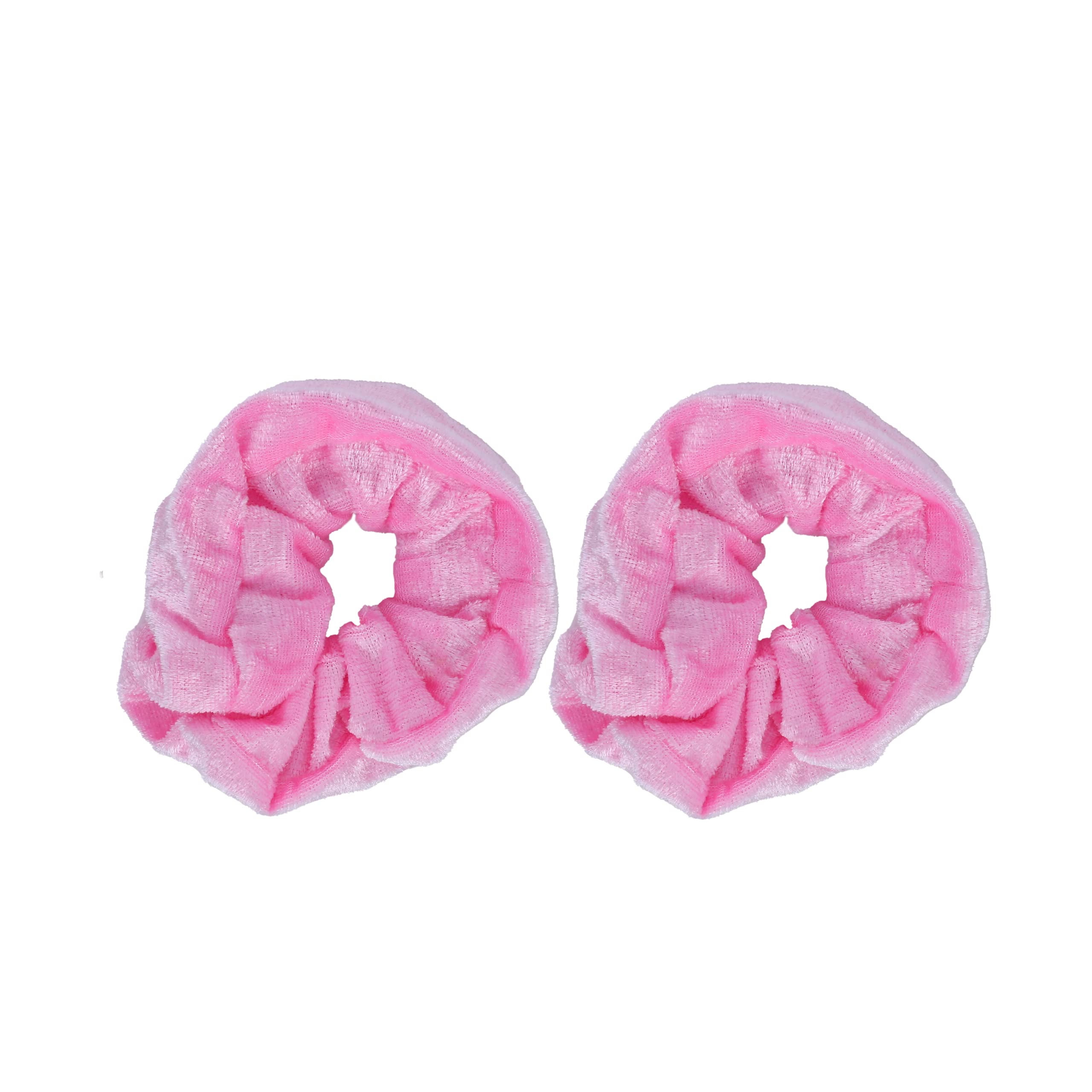 Velvet Solid Scrunchies - Set Of 2 (Light Pink)