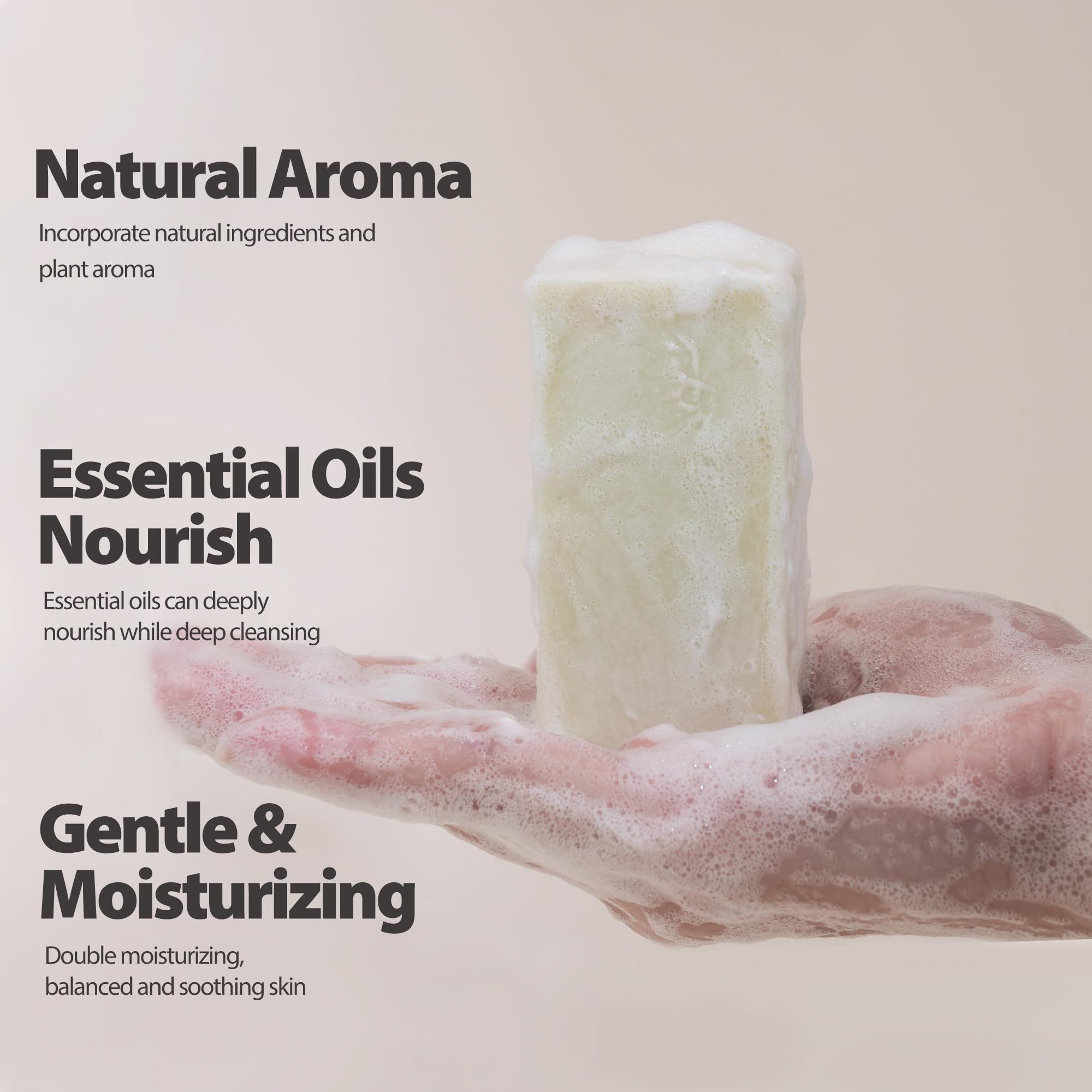 3 Pack Essential Oil Soap Bars, Pure Plant Body Soap Bar, Natural Face Bath Bar Frankincense Soap Cold Process Rich Creamy Lathe