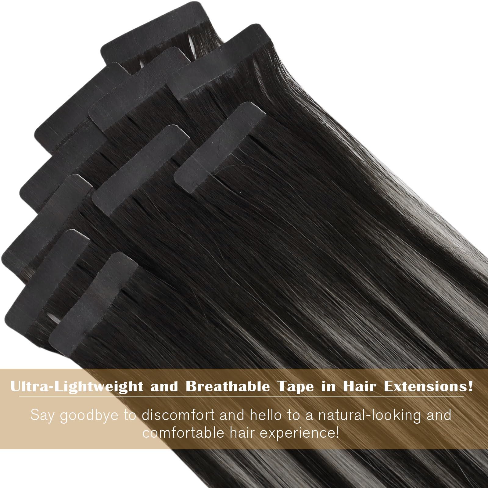Ve Sunny Balayage Tape In Hair Extensions Human Hair Ombre Black Tape Ins Human Hair Balayage Natural Black Mix Silver Gray Ombr